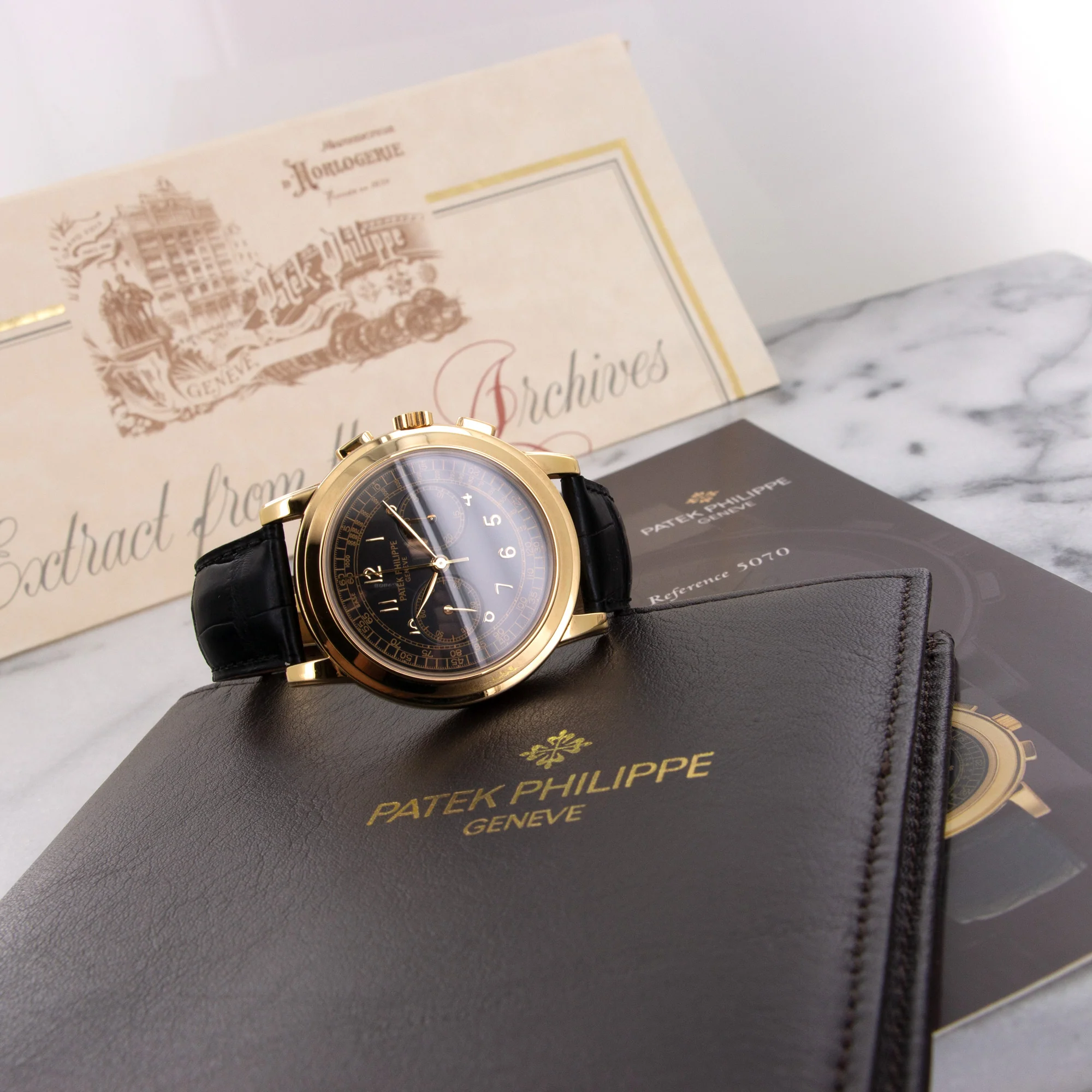 Patek Philippe Yellow Gold Chronograph Watch Ref. 5070 - Image 6