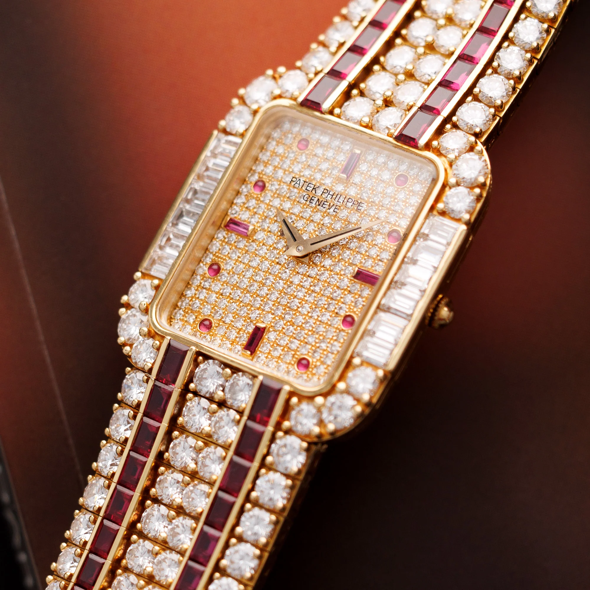 Patek Philippe Yellow Gold Diamond & Ruby Watch Ref. 3968 - Image 2