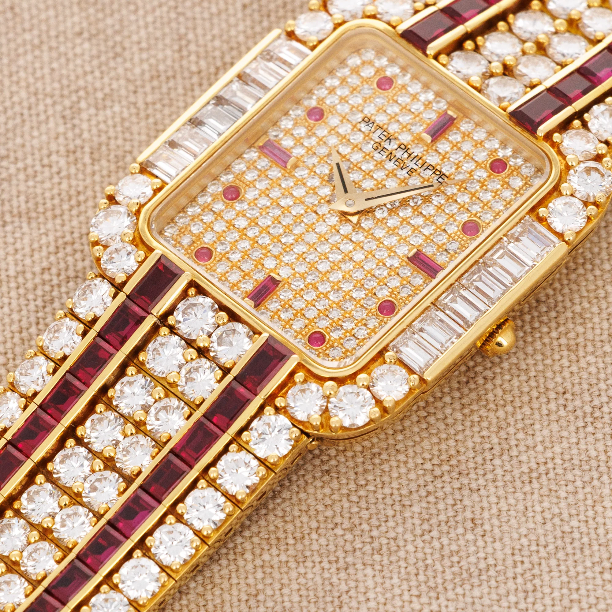 Patek Philippe Yellow Gold Diamond & Ruby Watch Ref. 3968 - Image 4