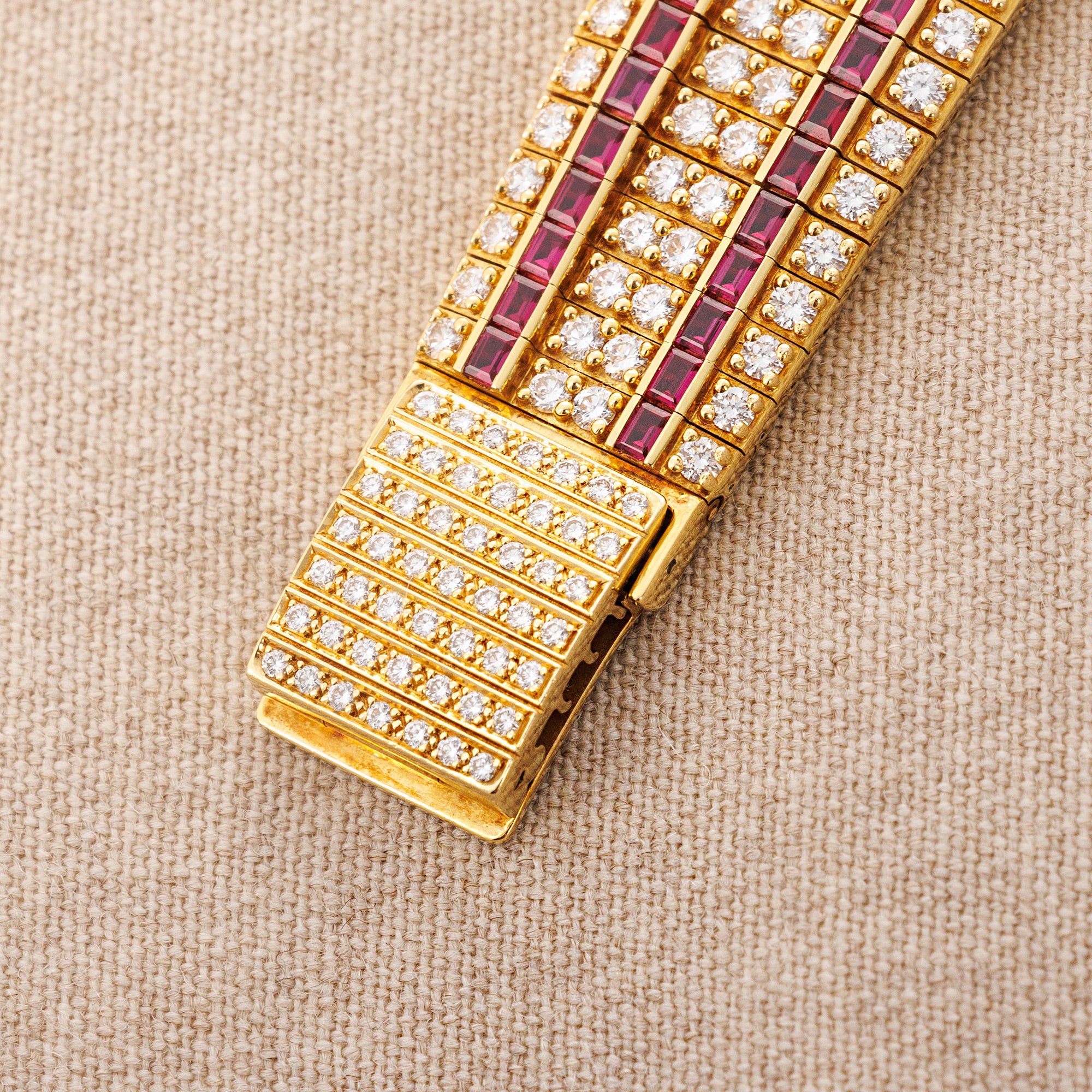 Patek Philippe Yellow Gold Diamond & Ruby Watch Ref. 3968 - Image 7