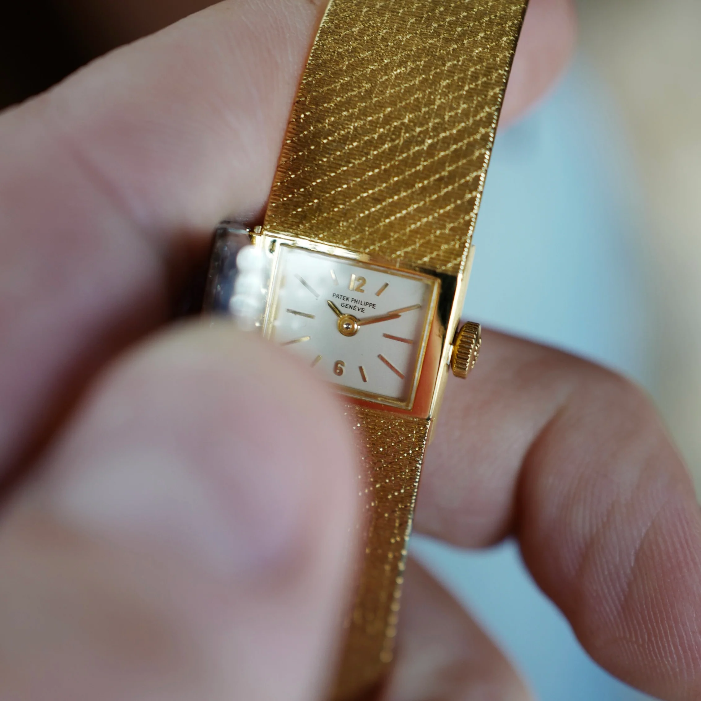 Patek Philippe Yellow Gold Diamond Sapphire Watch, Ref. 3319 - Image 7