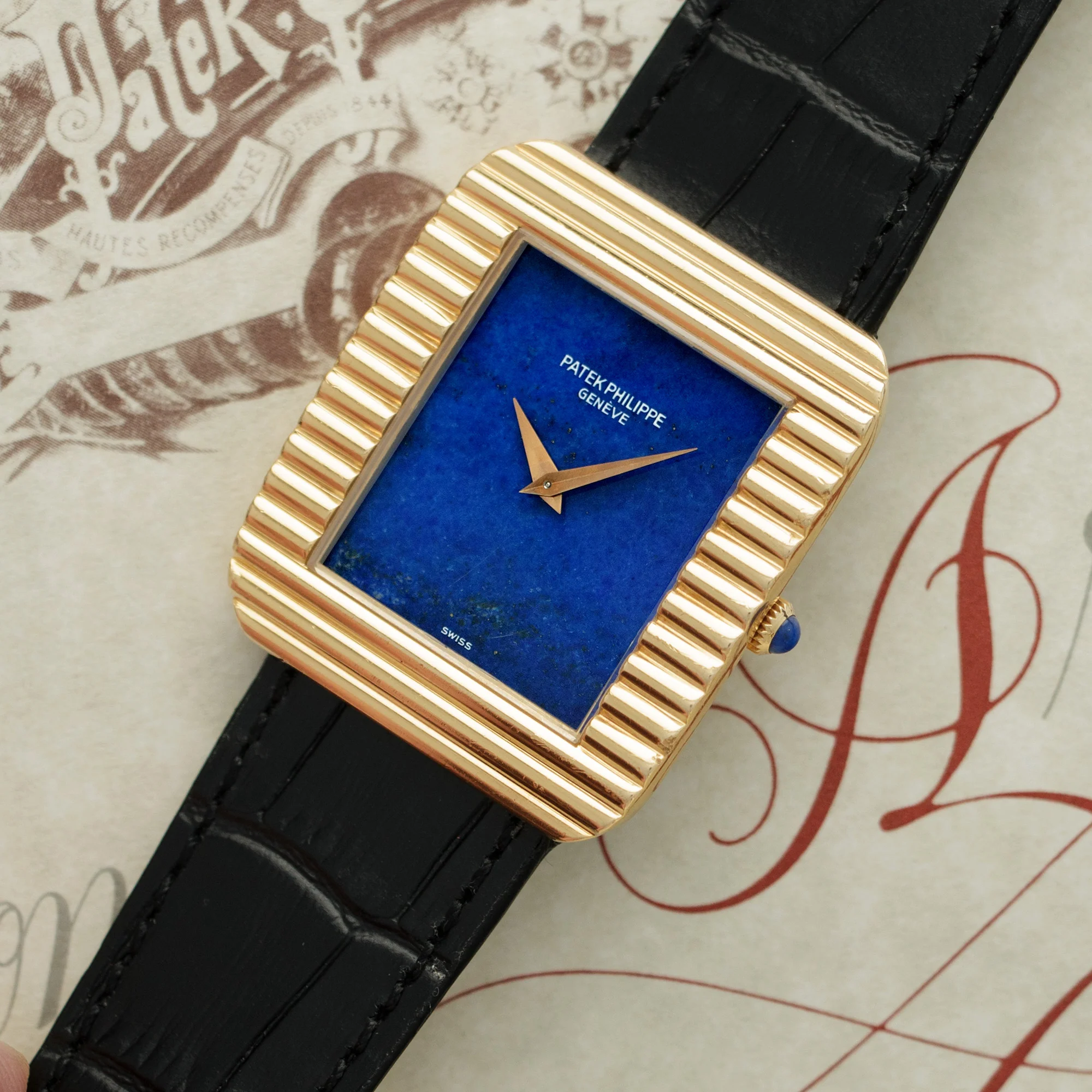Patek Philippe Yellow Gold Lapis Watch Ref. 3733 - Image 2