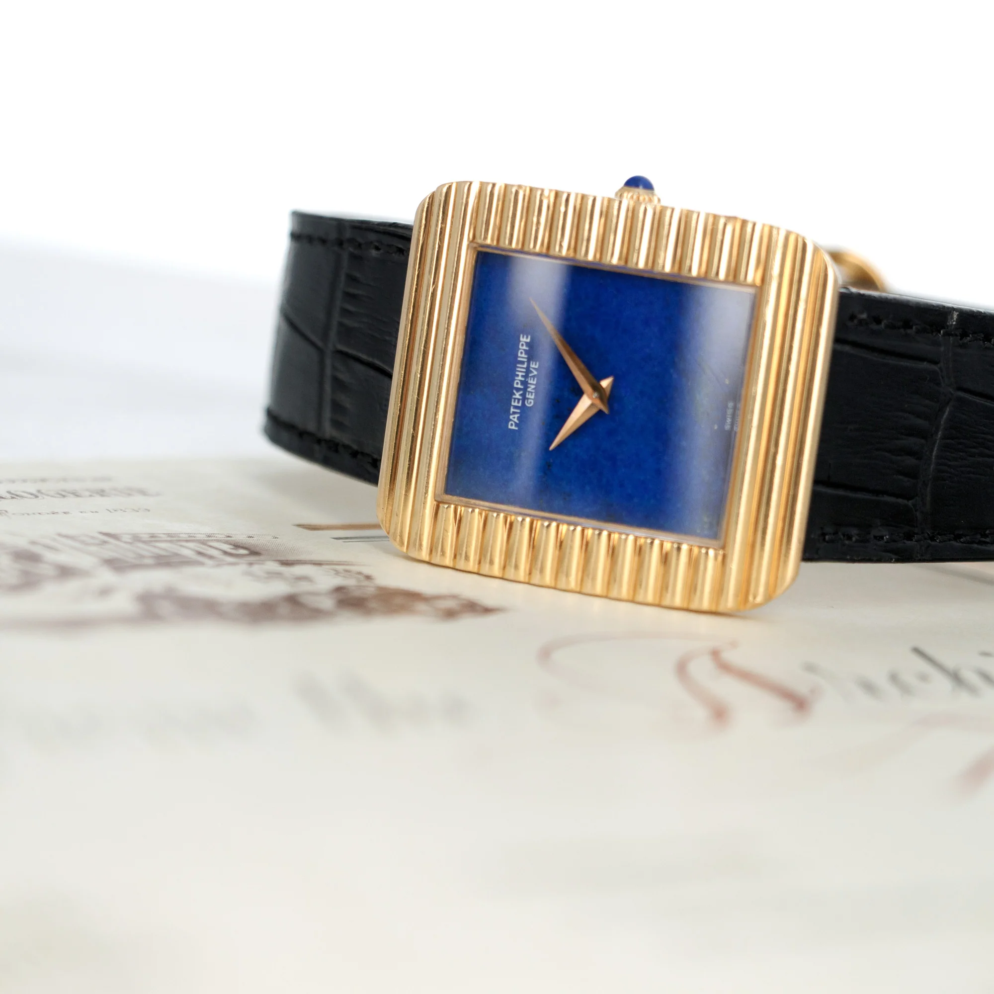 Patek Philippe Yellow Gold Lapis Watch Ref. 3733 - Image 6