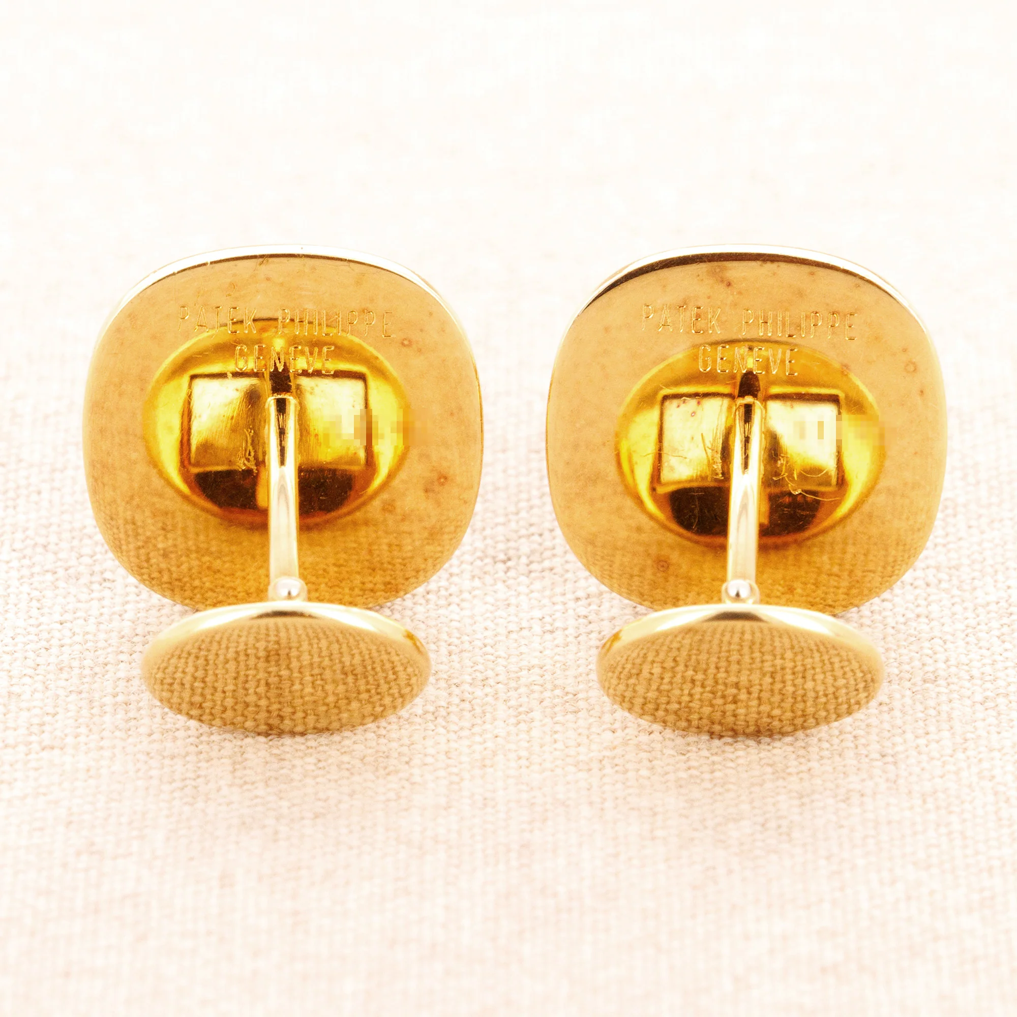 Patek Philippe Yellow Gold Logo Cufflinks - Image 4