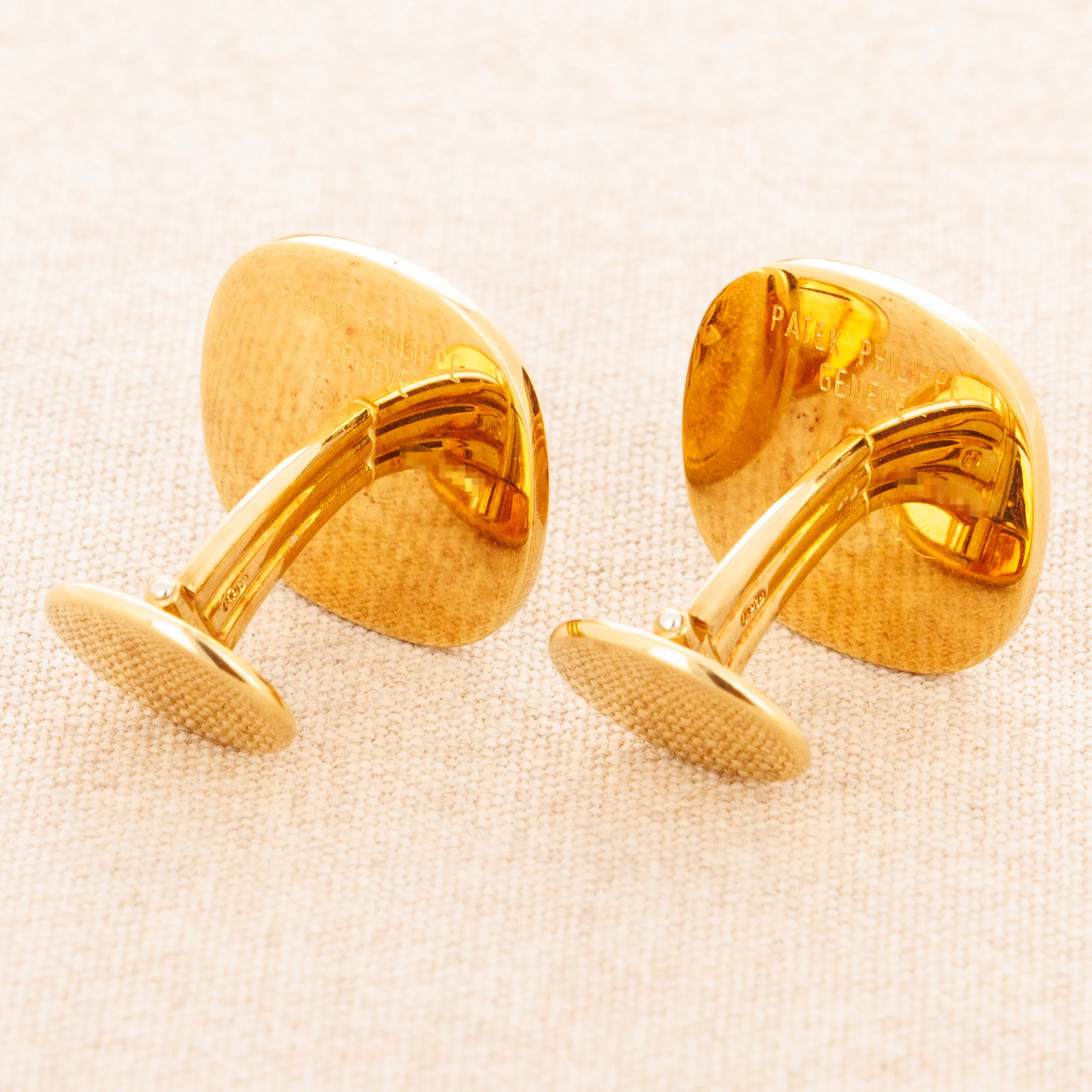 Patek Philippe Yellow Gold Logo Cufflinks - Image 5