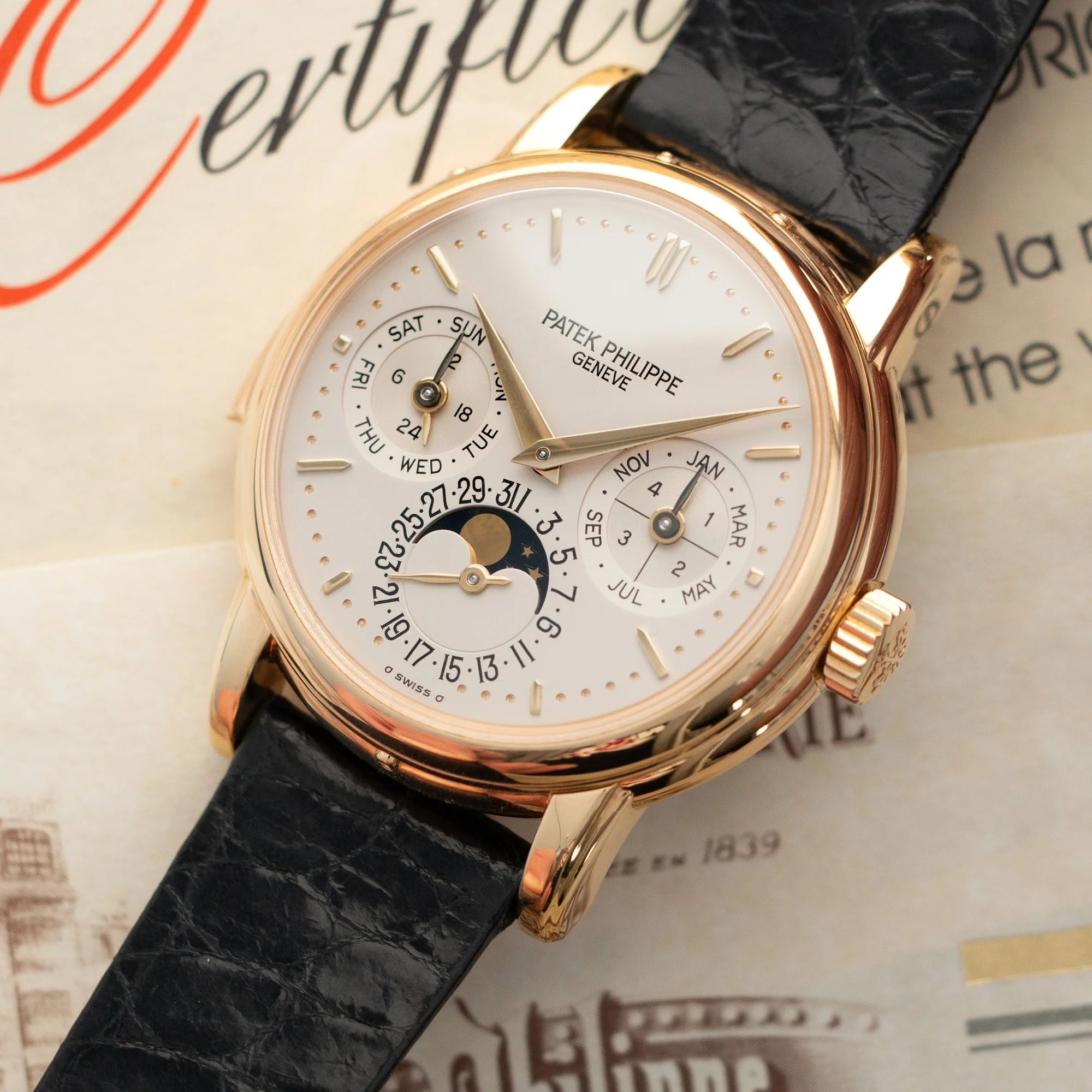 Patek Philippe Yellow Gold Minute Repeater Perpetual Calendar Ref. 3974 - Image 2