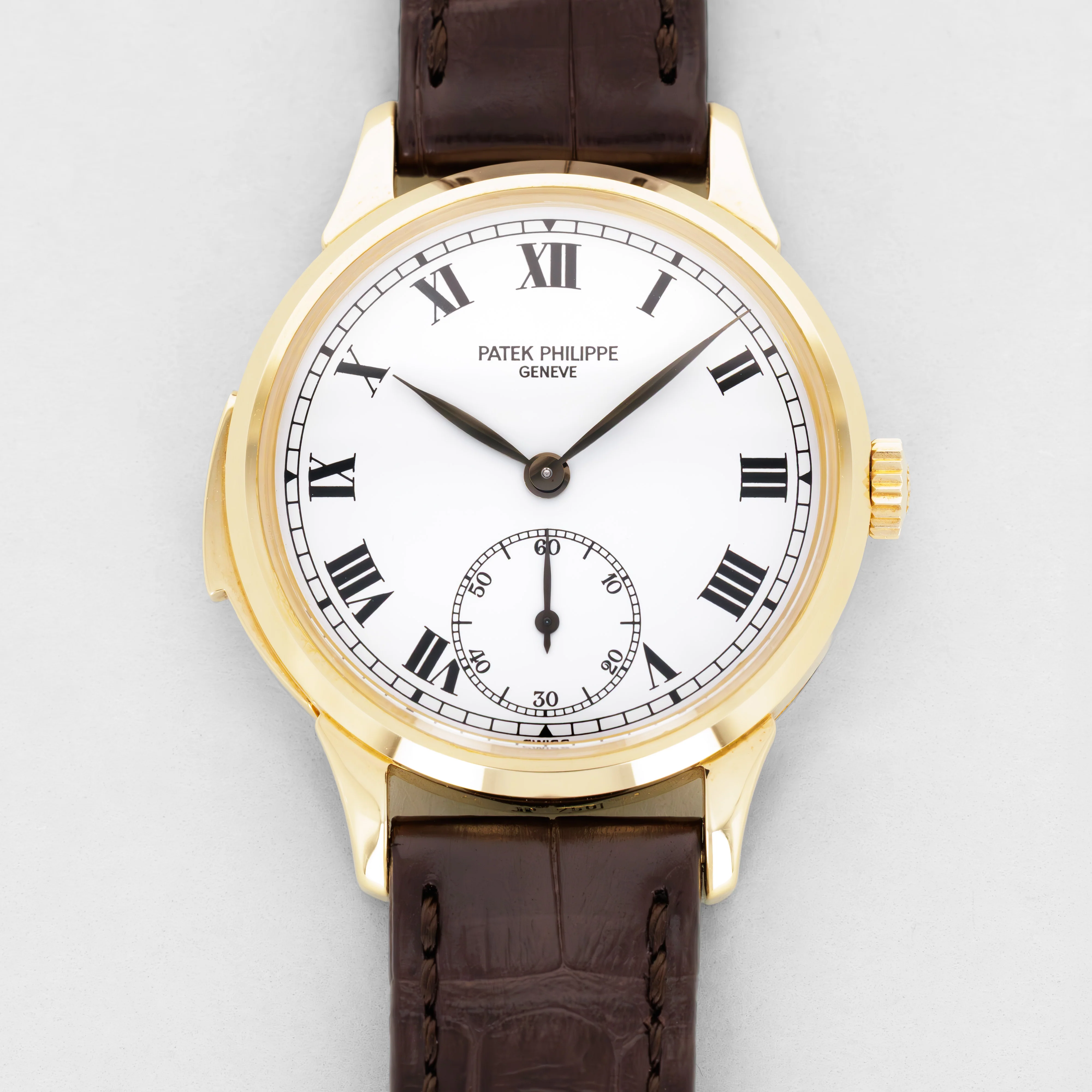 Patek Philippe Yellow Gold Minute Repeater Porcelain Dial Watch Ref. 3979