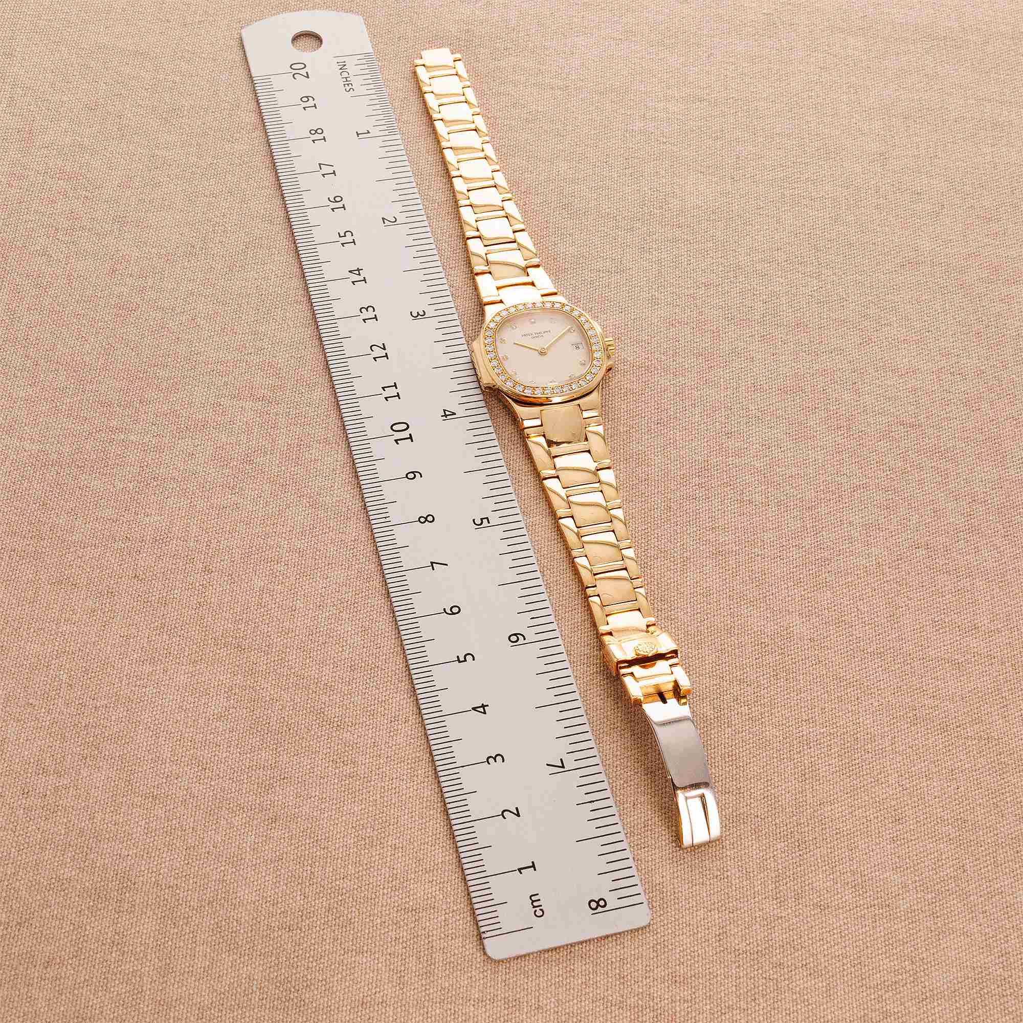 Patek Philippe Yellow Gold Nautilus Diamond Watch Ref. 4700 - Image 6