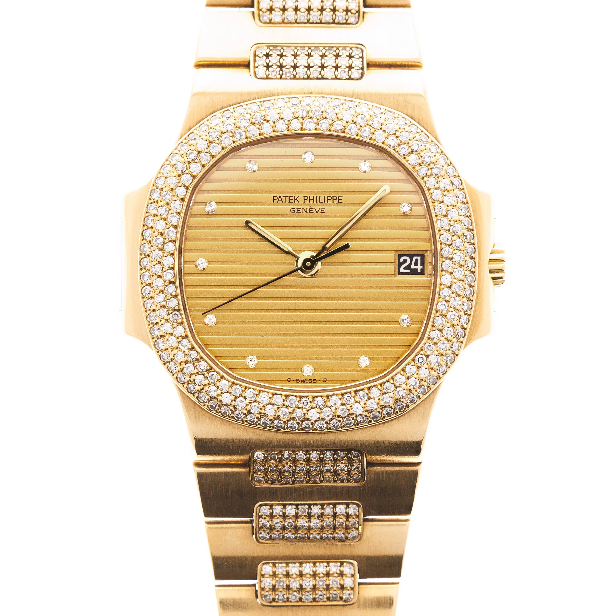 Patek Philippe Yellow Gold Nautilus Ref. 3800/5 with Factory Diamonds