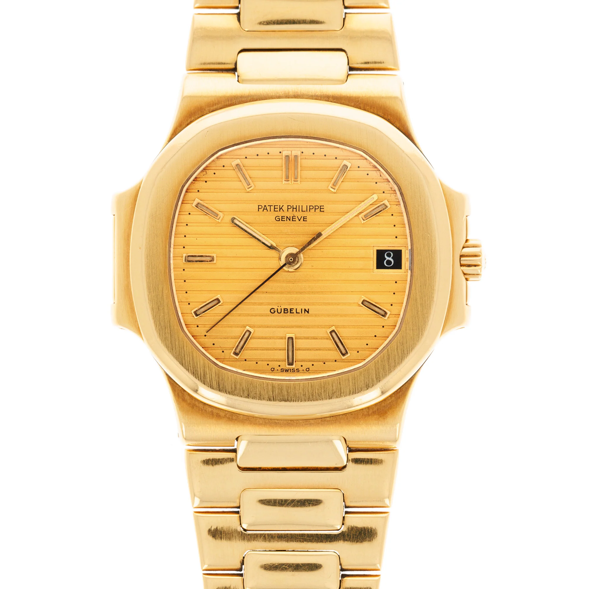 Patek Philippe Yellow Gold Nautilus Ref. 3800 Retailed by Gubelin