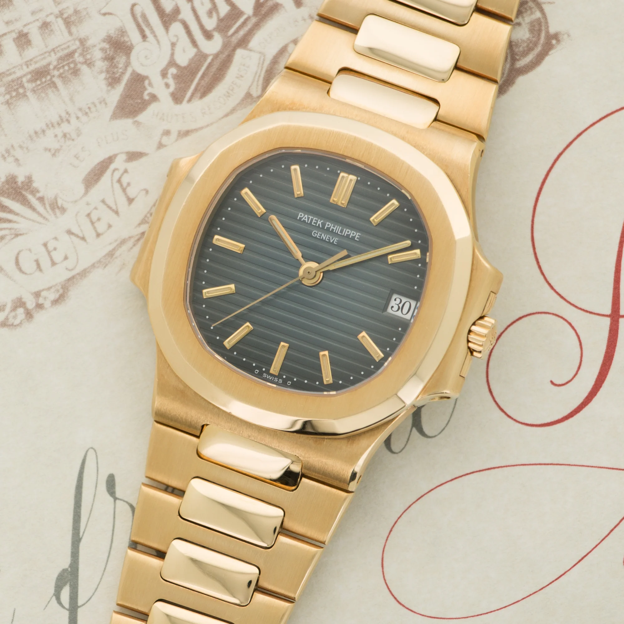 Patek Philippe Yellow Gold Nautilus Watch Ref. 3800 - Image 2