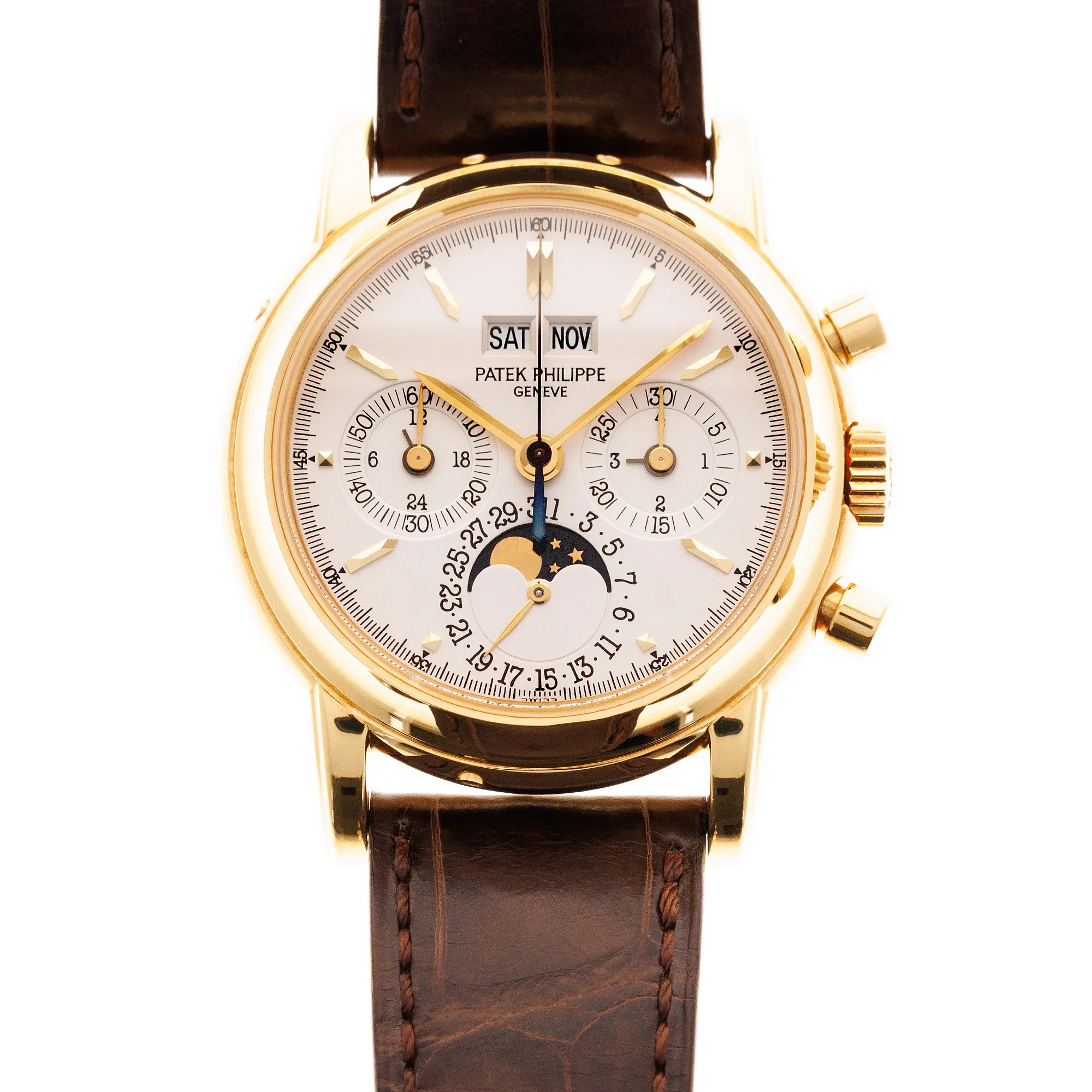 Patek Philippe Yellow Gold Perpetual Calendar Chronograph Watch Ref. 3970