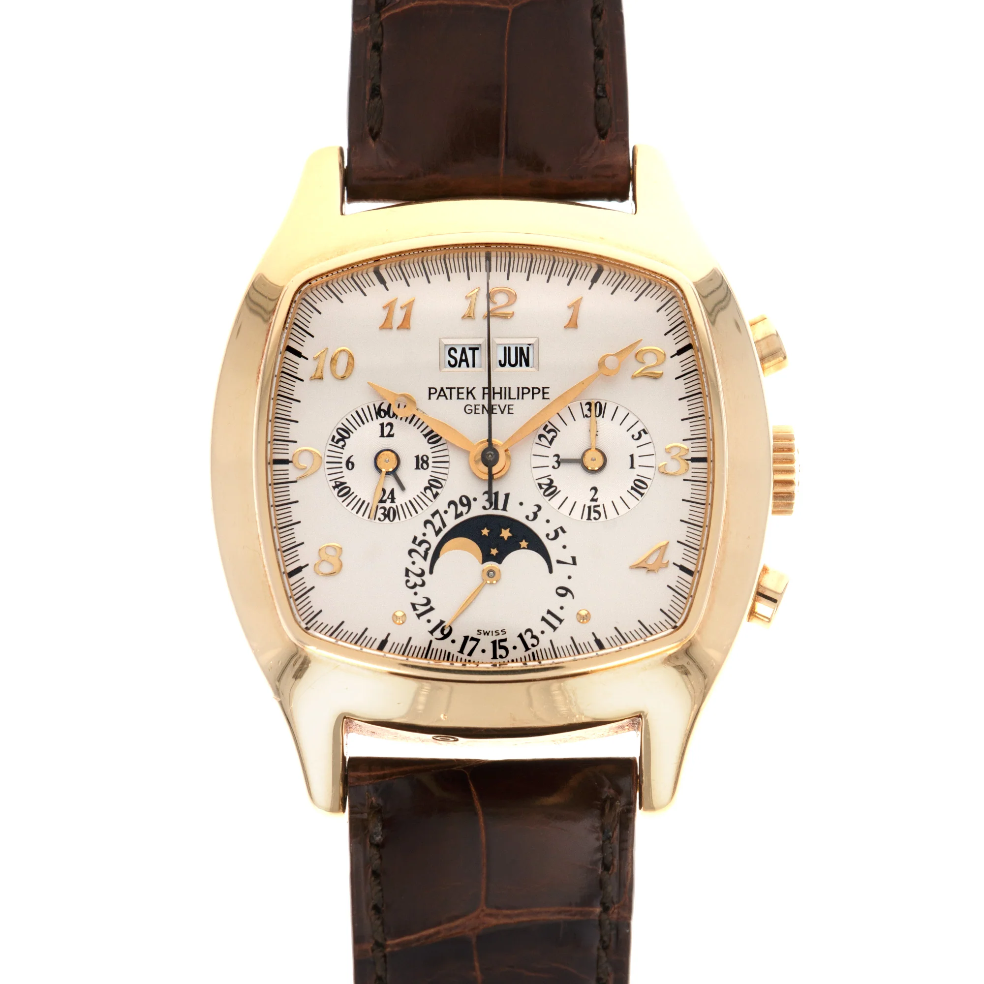 Patek Philippe Yellow Gold Perpetual Calendar Chrono Watch Ref. 5020