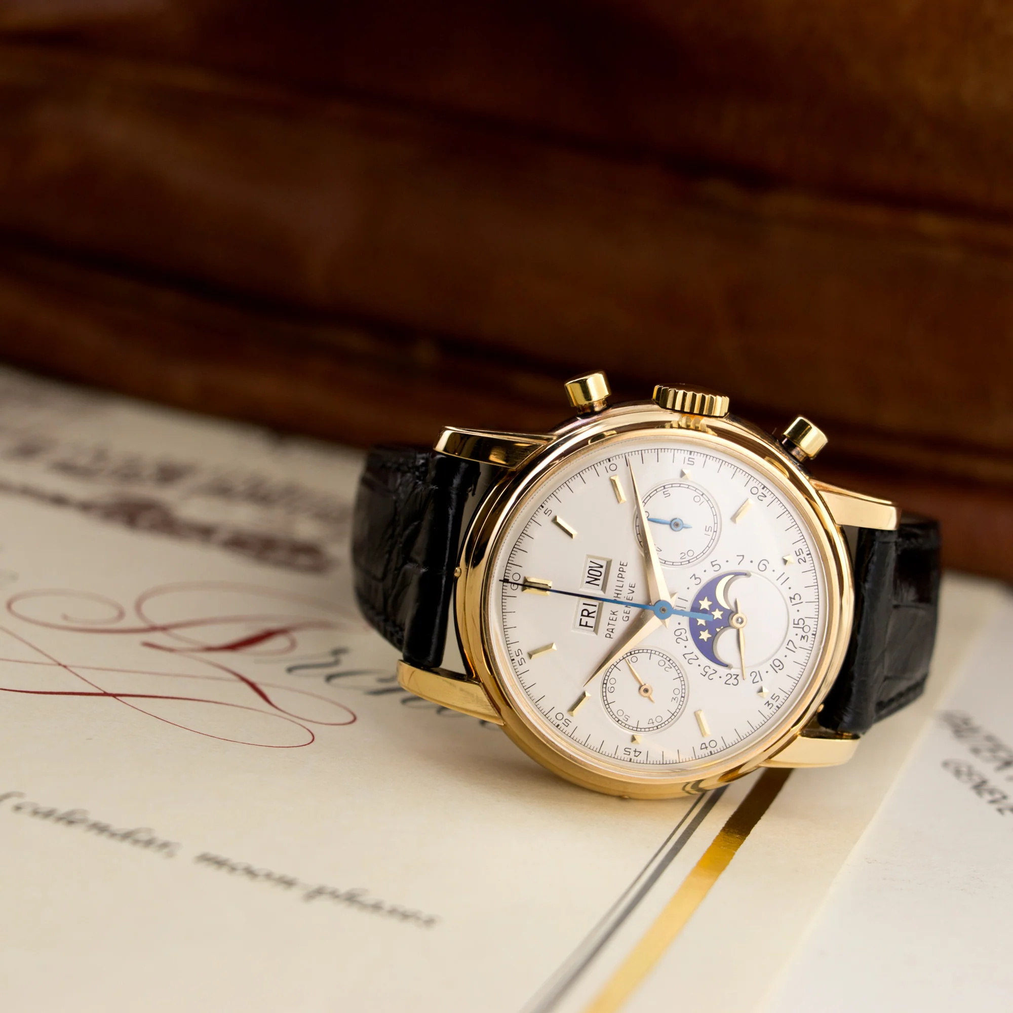 Patek Philippe Yellow Gold Perpetual Calendar Chronograph Watch Ref. 2499 - Image 6
