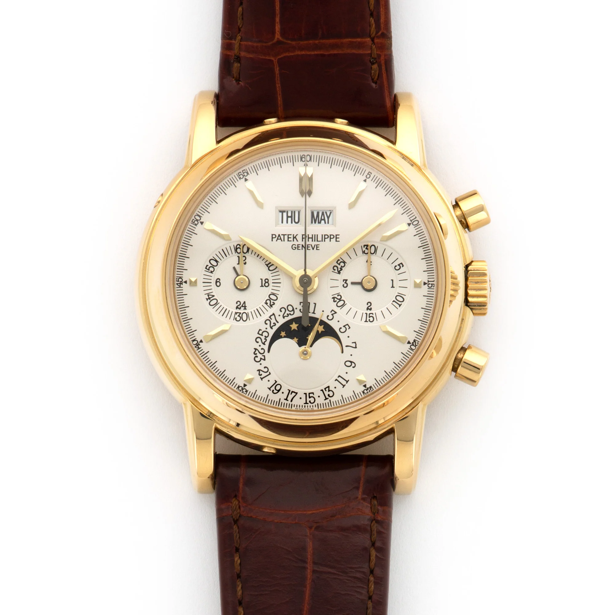 Patek Philippe Yellow Gold Perpetual Calendar Chronograph Watch Ref. 3970