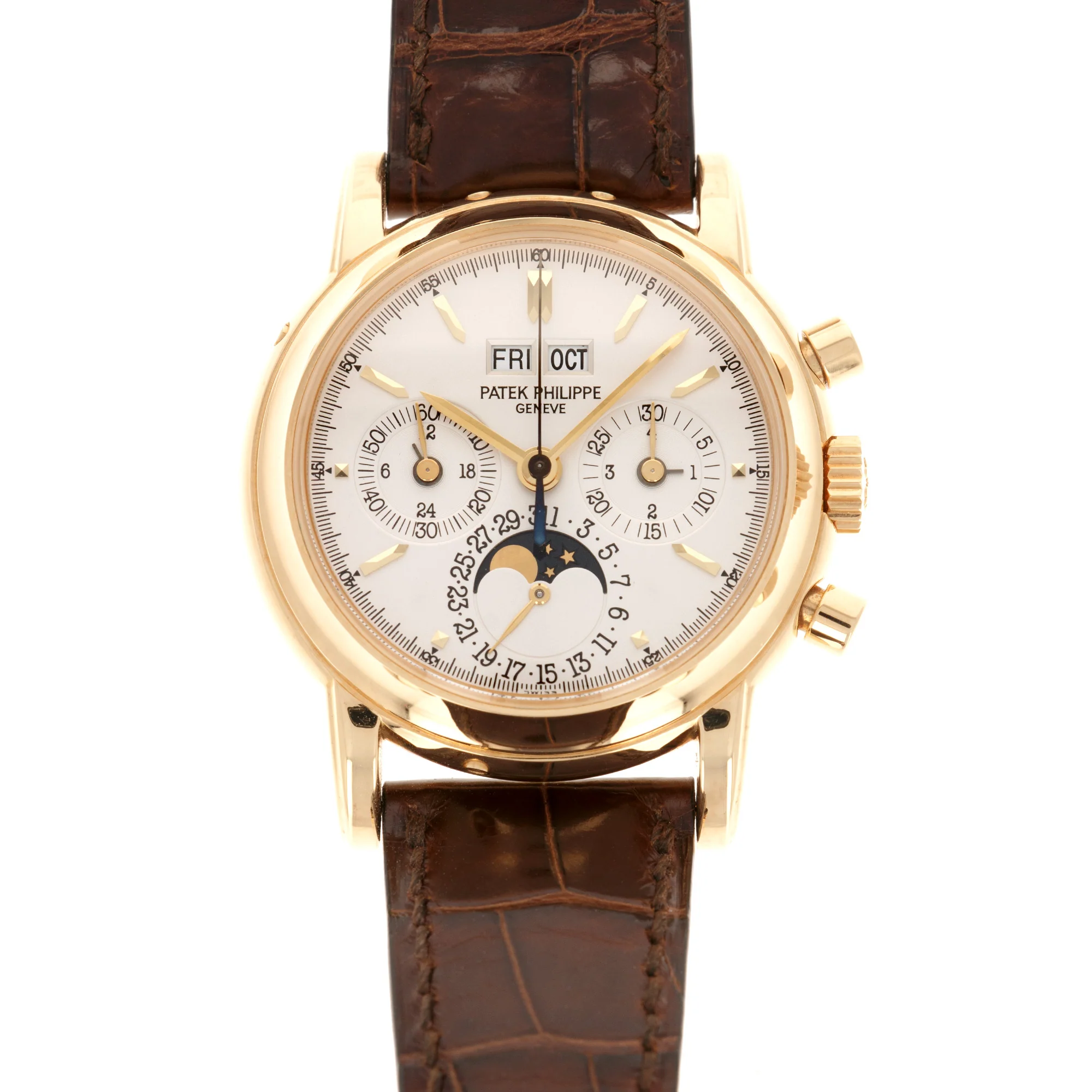 Patek Philippe Yellow Gold Perpetual Calendar Chronograph Watch Ref. 3970