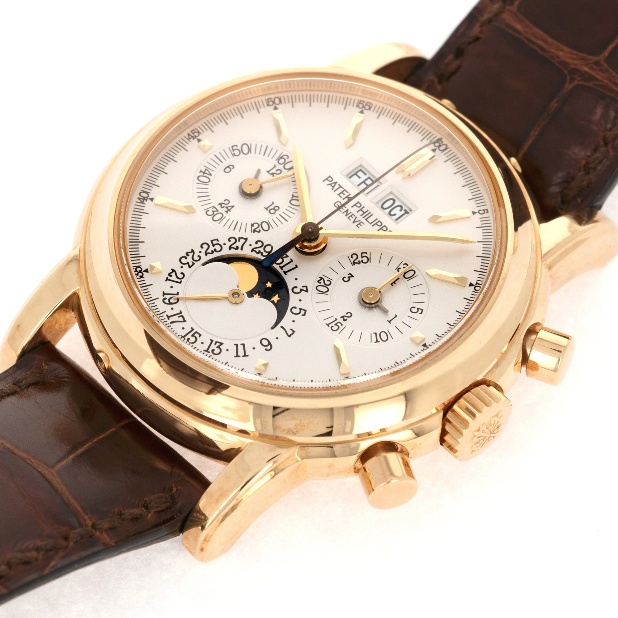 Patek Philippe Yellow Gold Perpetual Calendar Chronograph Watch Ref. 3970 - Image 4