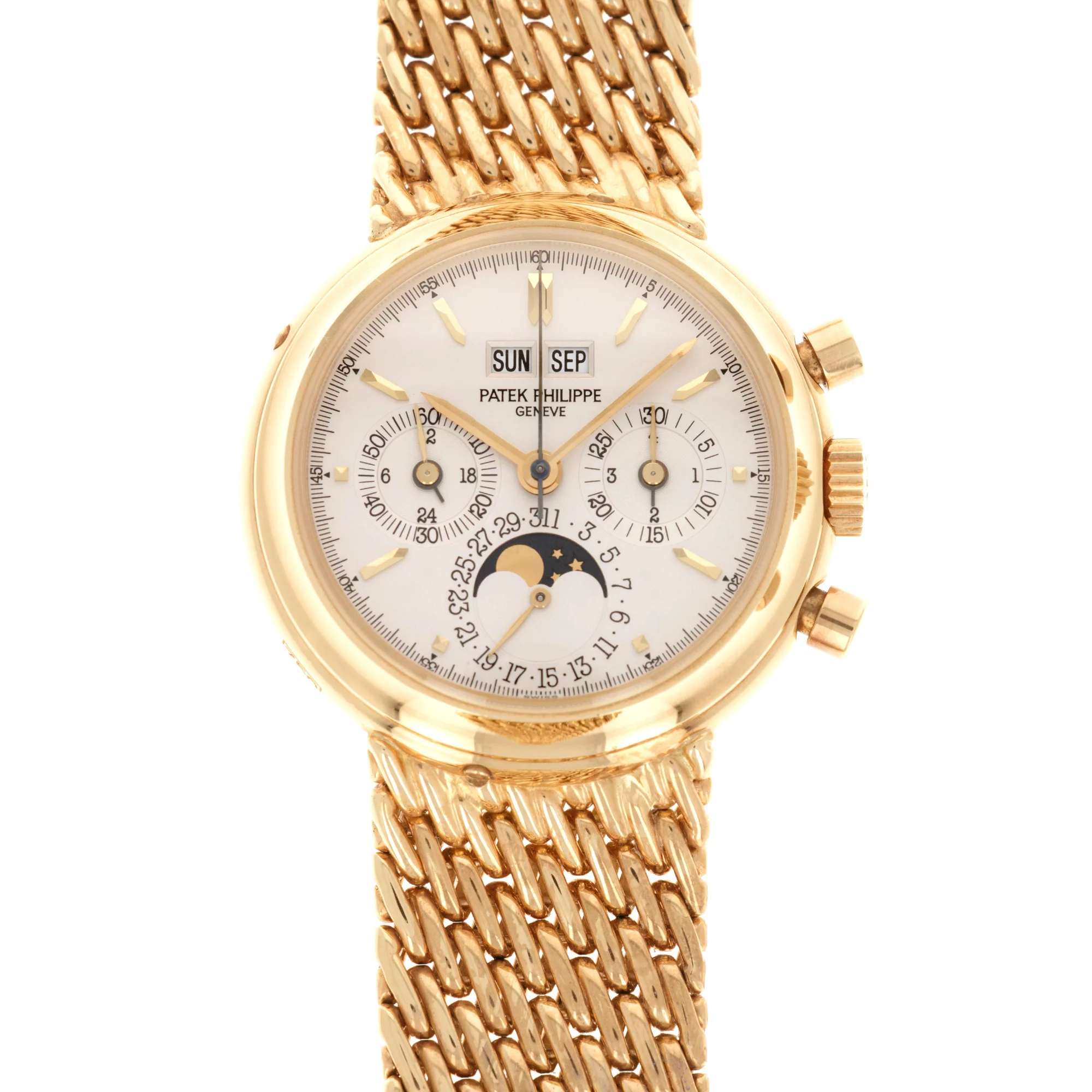 Patek Philippe Yellow Gold Perpetual Calendar Chronograph Watch Ref. 3970