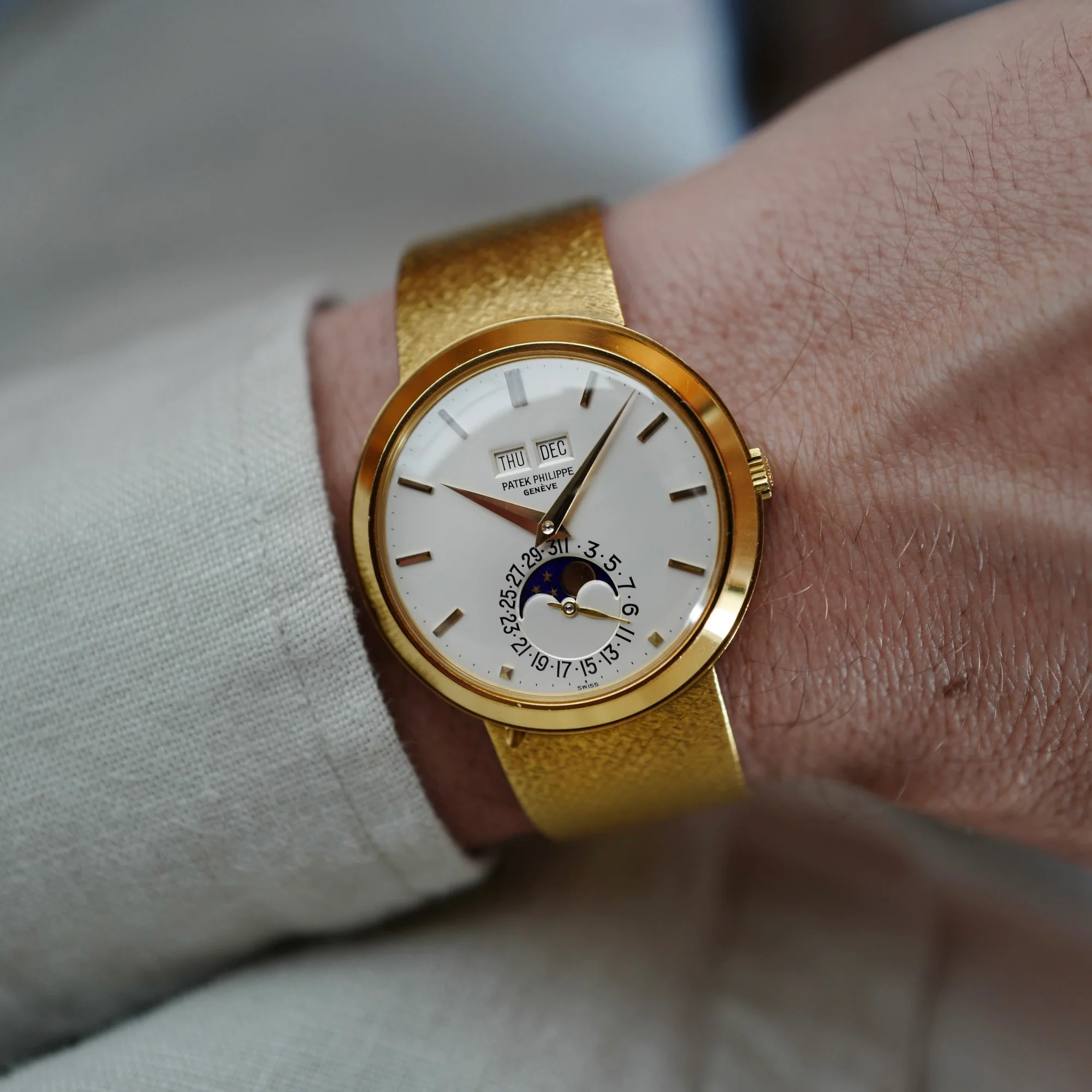 Patek Philippe Yellow Gold Perpetual Calendar Ref. 3448 on a Bracelet - Image 3
