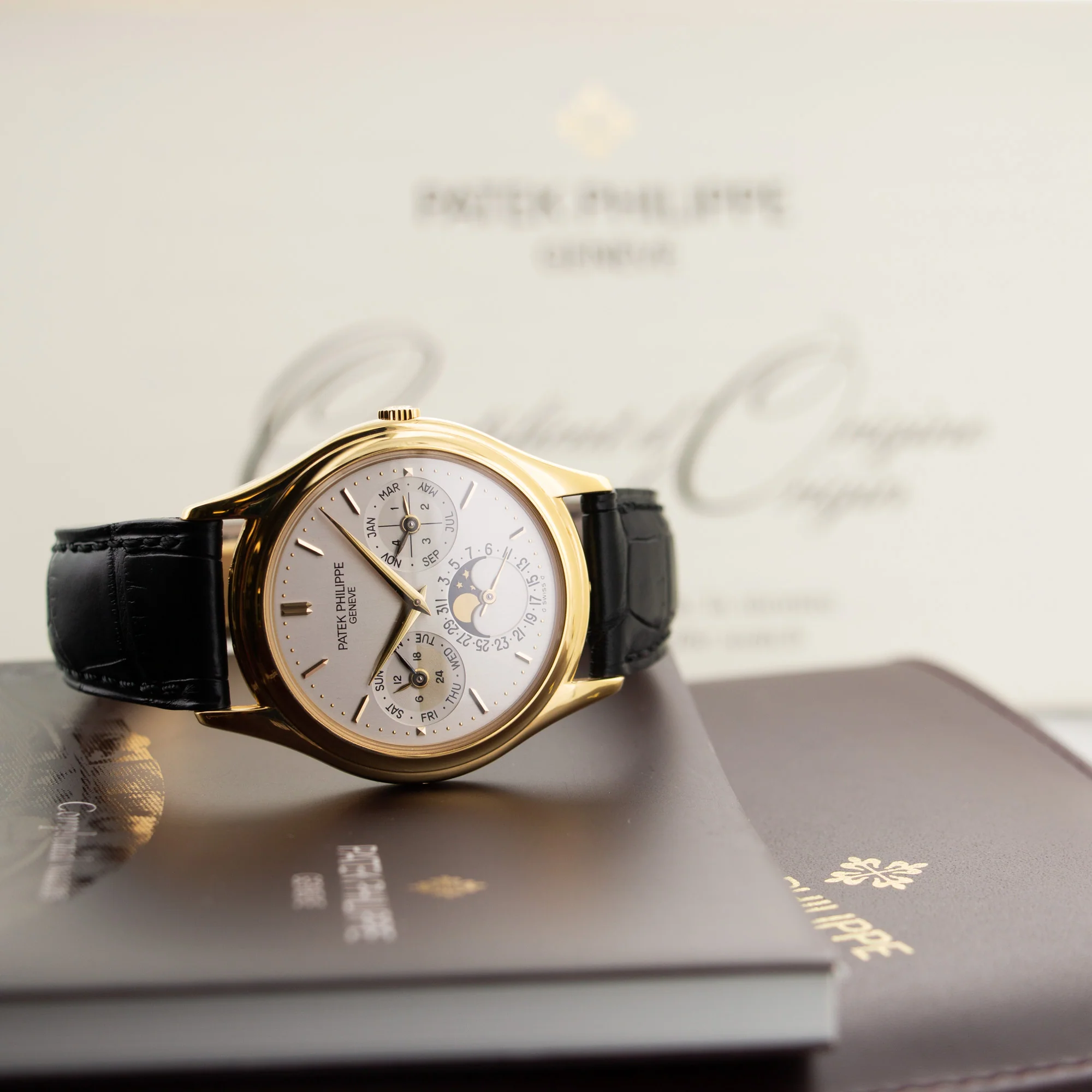 Patek Philippe Yellow Gold Perpetual Calendar Watch Ref. 3940 - Image 6