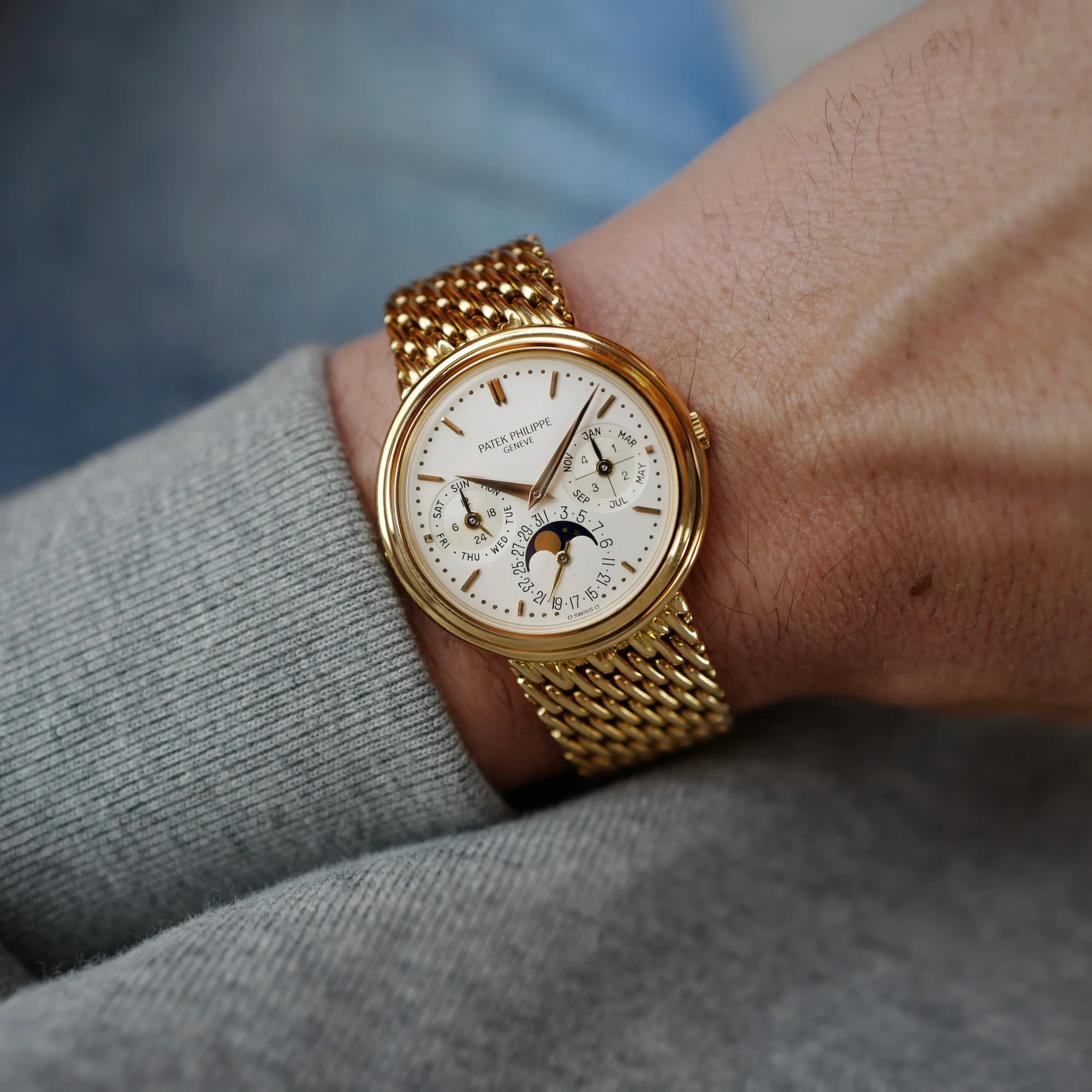 Patek Philippe Yellow Gold Perpetual Calendar Watch Ref. 3945 - Image 3