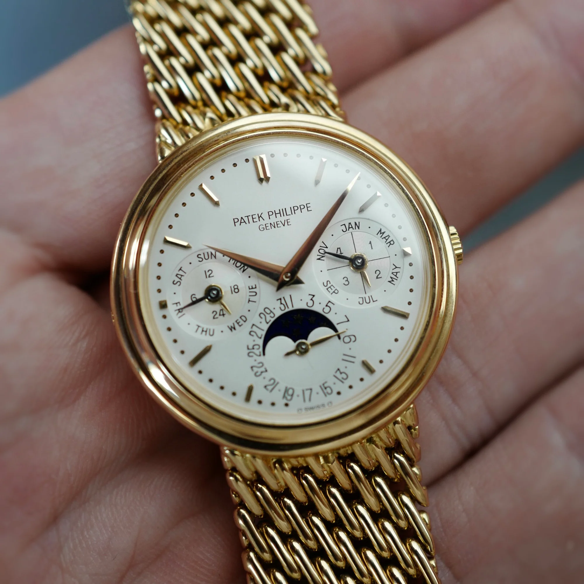 Patek Philippe Yellow Gold Perpetual Calendar Watch Ref. 3945 - Image 4