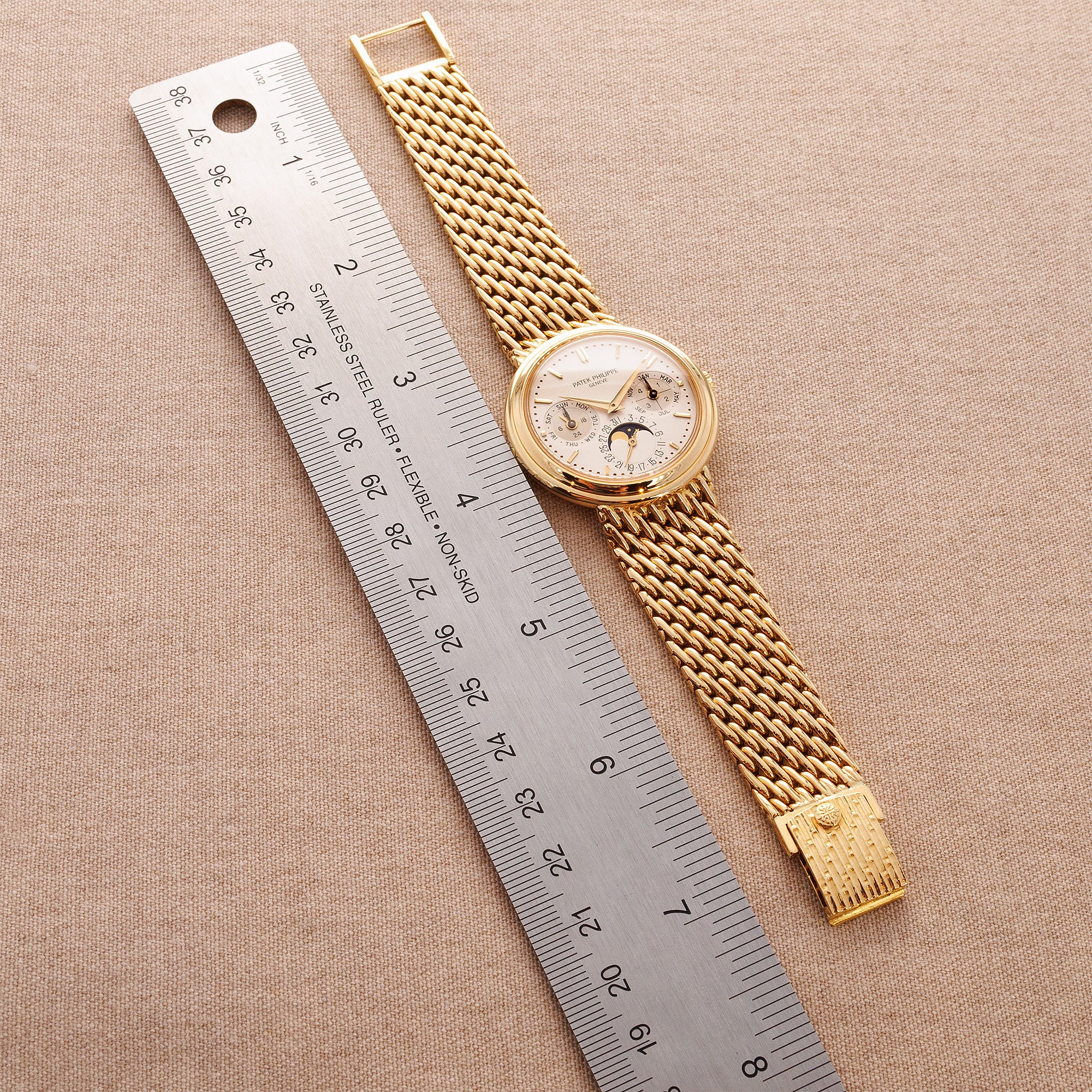Patek Philippe Yellow Gold Perpetual Calendar Watch Ref. 3945 - Image 8