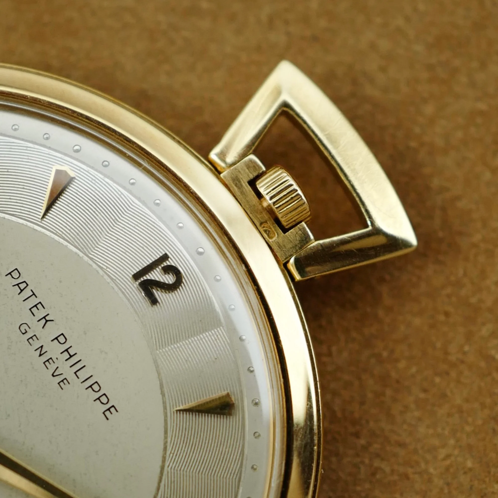 Patek Philippe Yellow Gold Pocket Watch with Guilloche Dial - Image 4