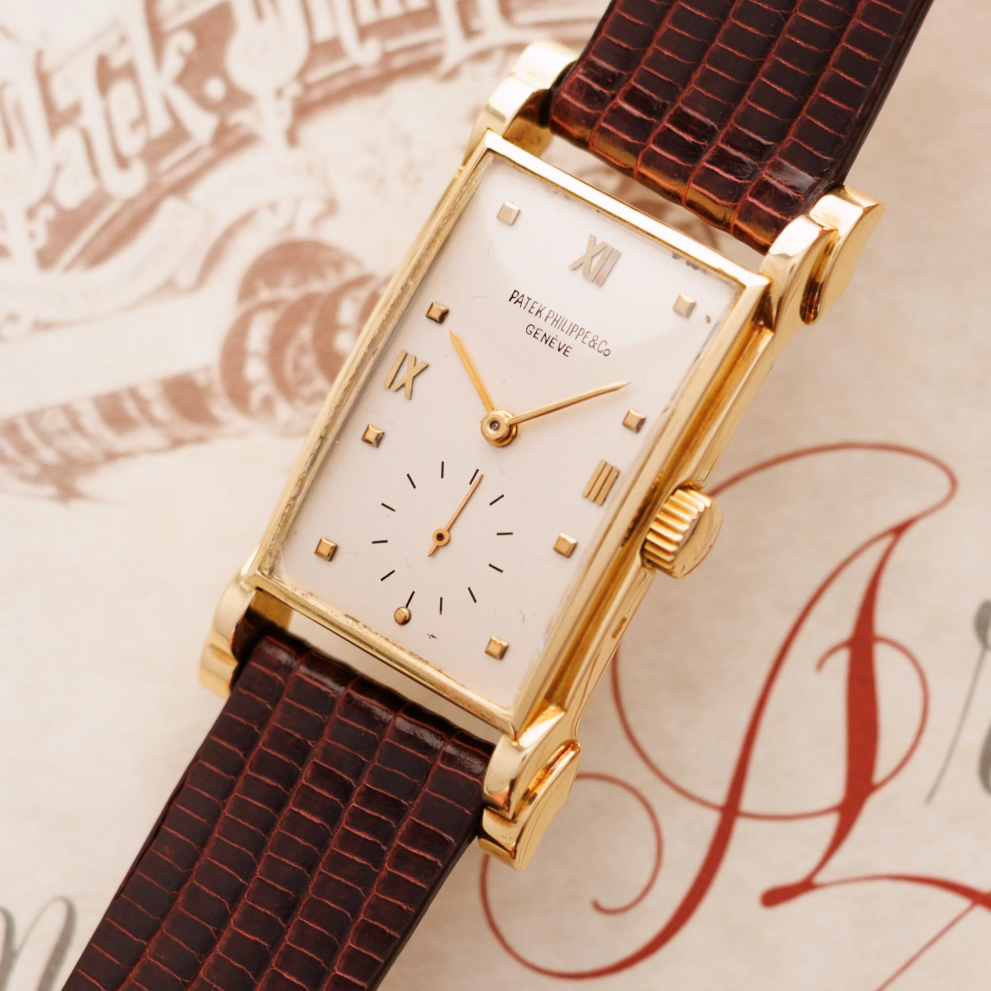 Patek Philippe Yellow Gold Rectangular Watch Ref. 2415 - Image 2