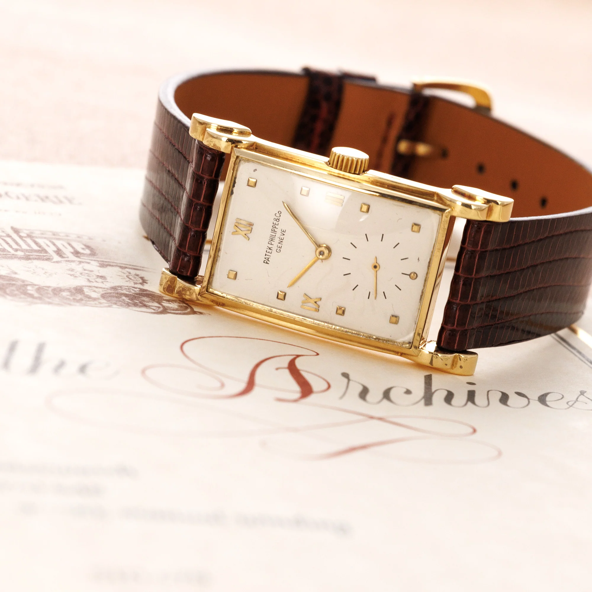Patek Philippe Yellow Gold Rectangular Watch Ref. 2415 - Image 8