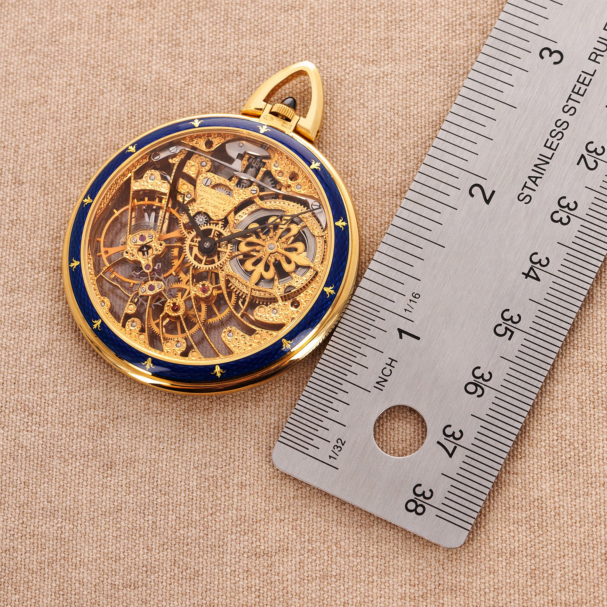 Patek Philippe Yellow Gold Skeleton Enamel Pocket Watch Ref. 899 - Image 3