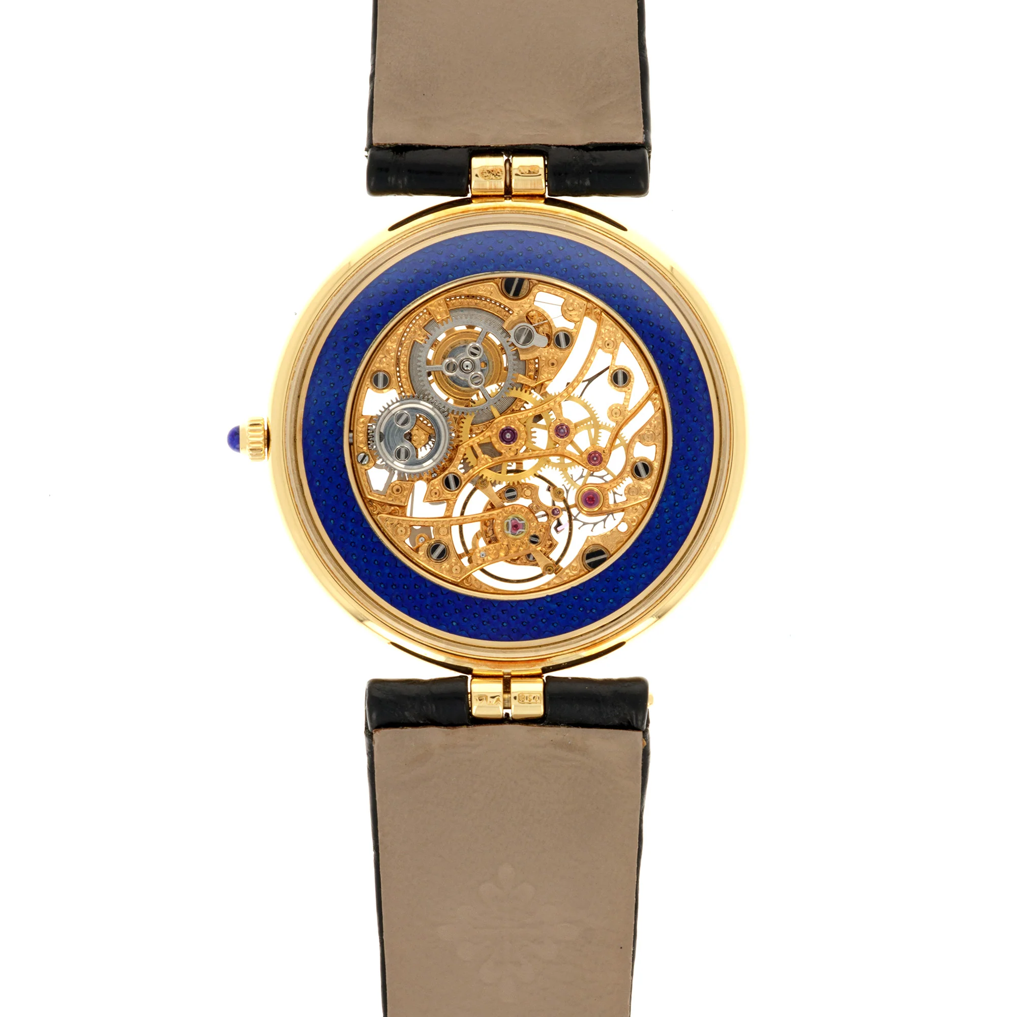 Patek Philippe Yellow Gold Skeletonized Enamel Watch Ref. 3885 - Image 3