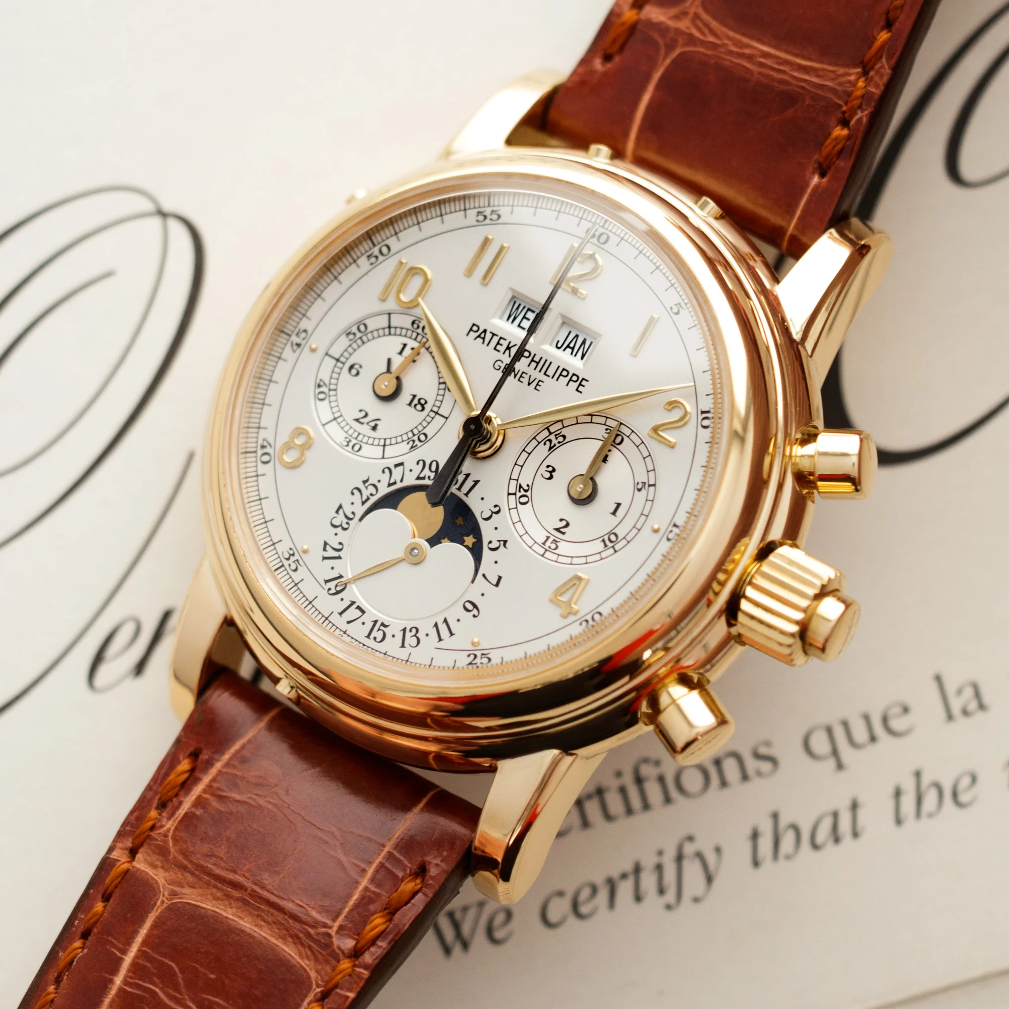 Patek Philippe Yellow Gold Split Seconds Perpetual Watch Ref. 5004 - Image 2