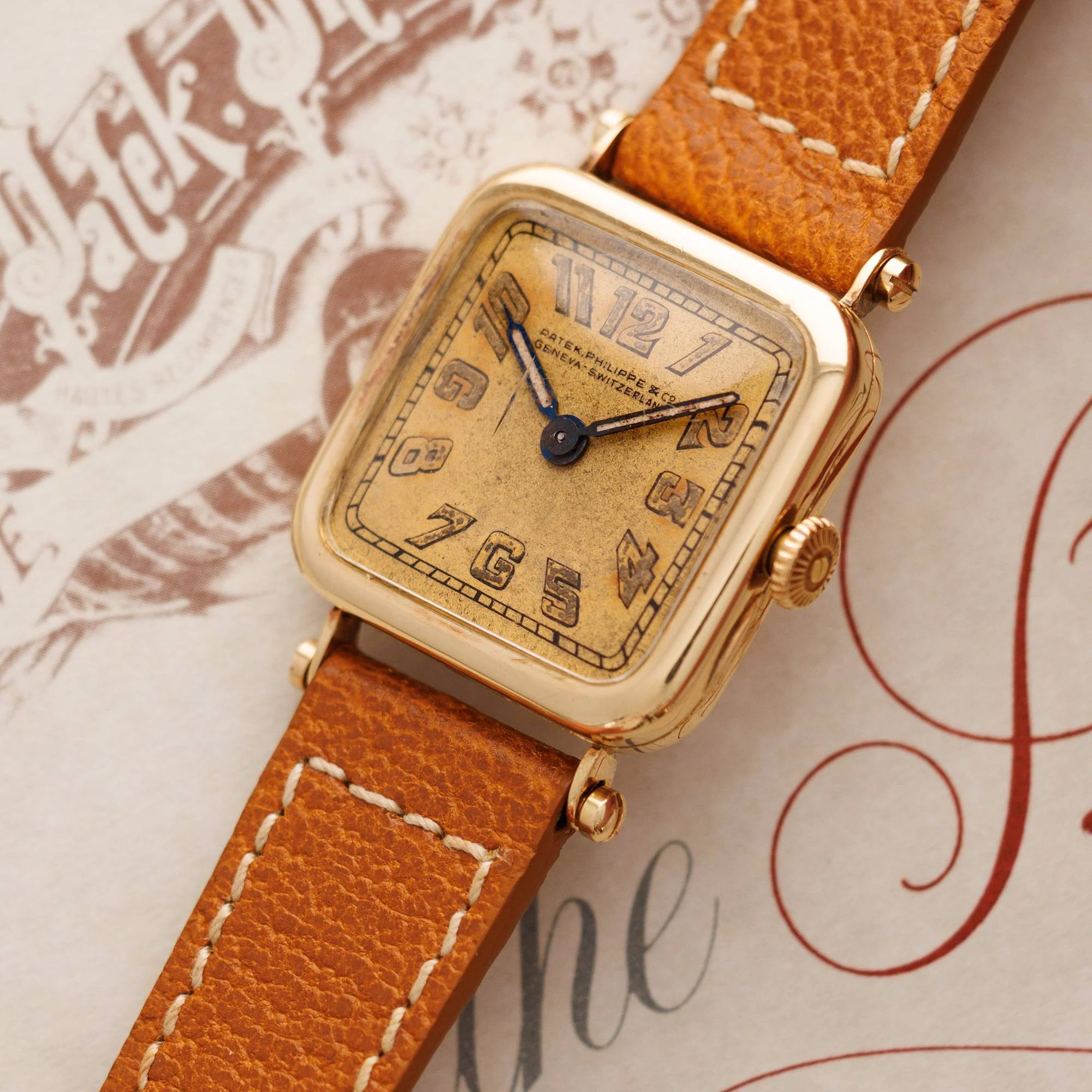 Patek Philippe Yellow Gold Square Watch Ref. 5 from 1920 - Image 2