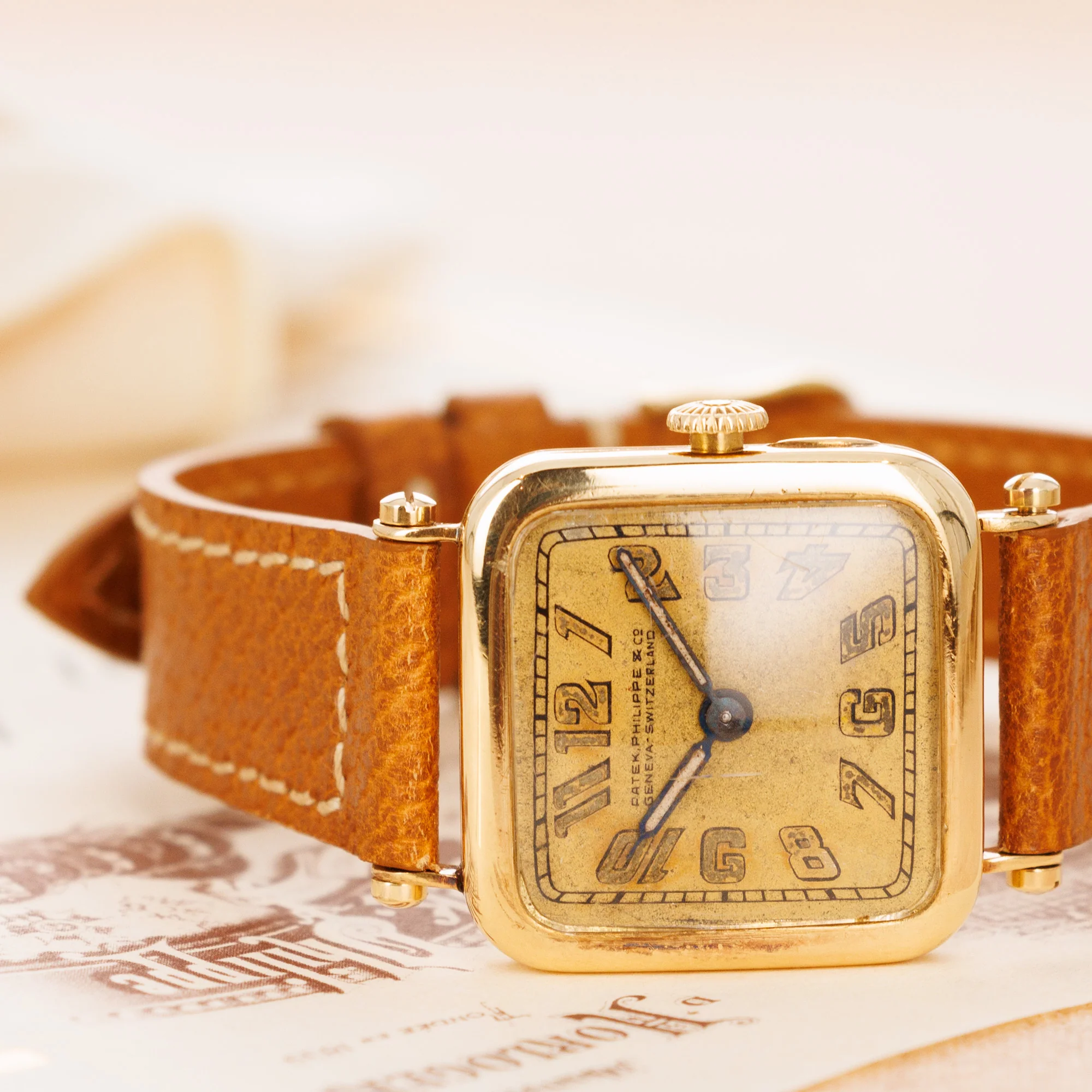 Patek Philippe Yellow Gold Square Watch Ref. 5 from 1920 - Image 6
