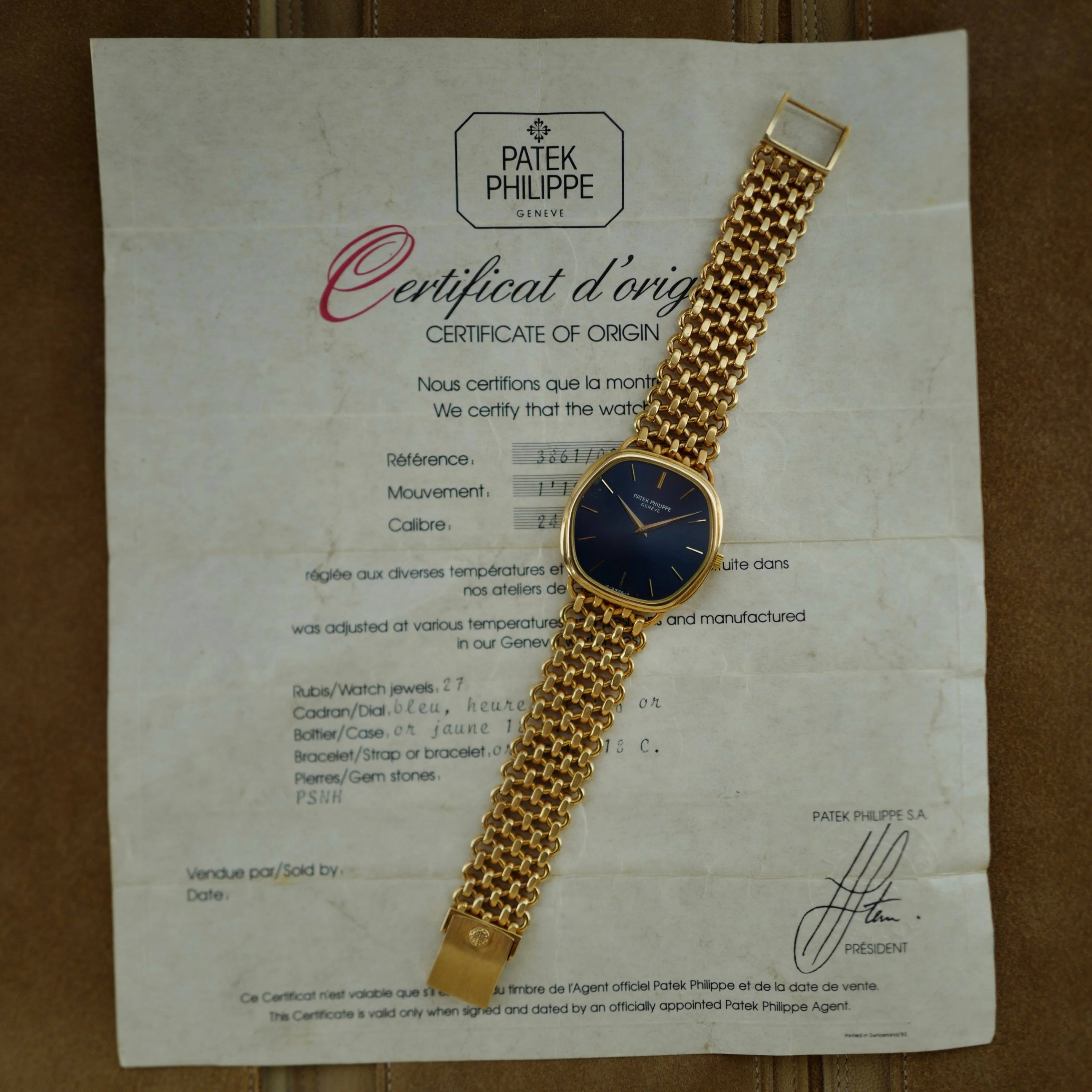 Patek Philippe Yellow Gold Vintage Automatic Watch Ref. 3861/02 with Papers - Image 4