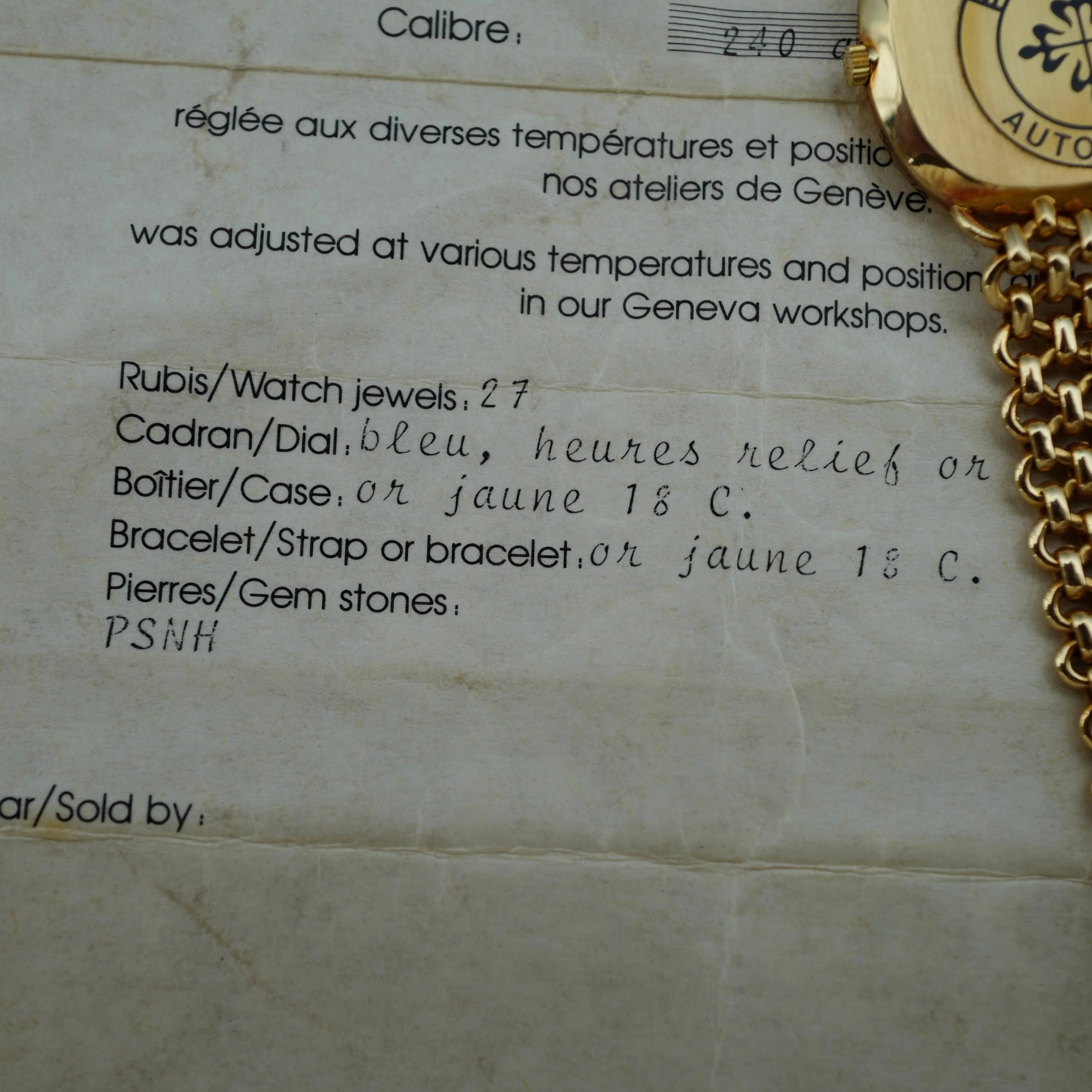 Patek Philippe Yellow Gold Vintage Automatic Watch Ref. 3861/02 with Papers - Image 7