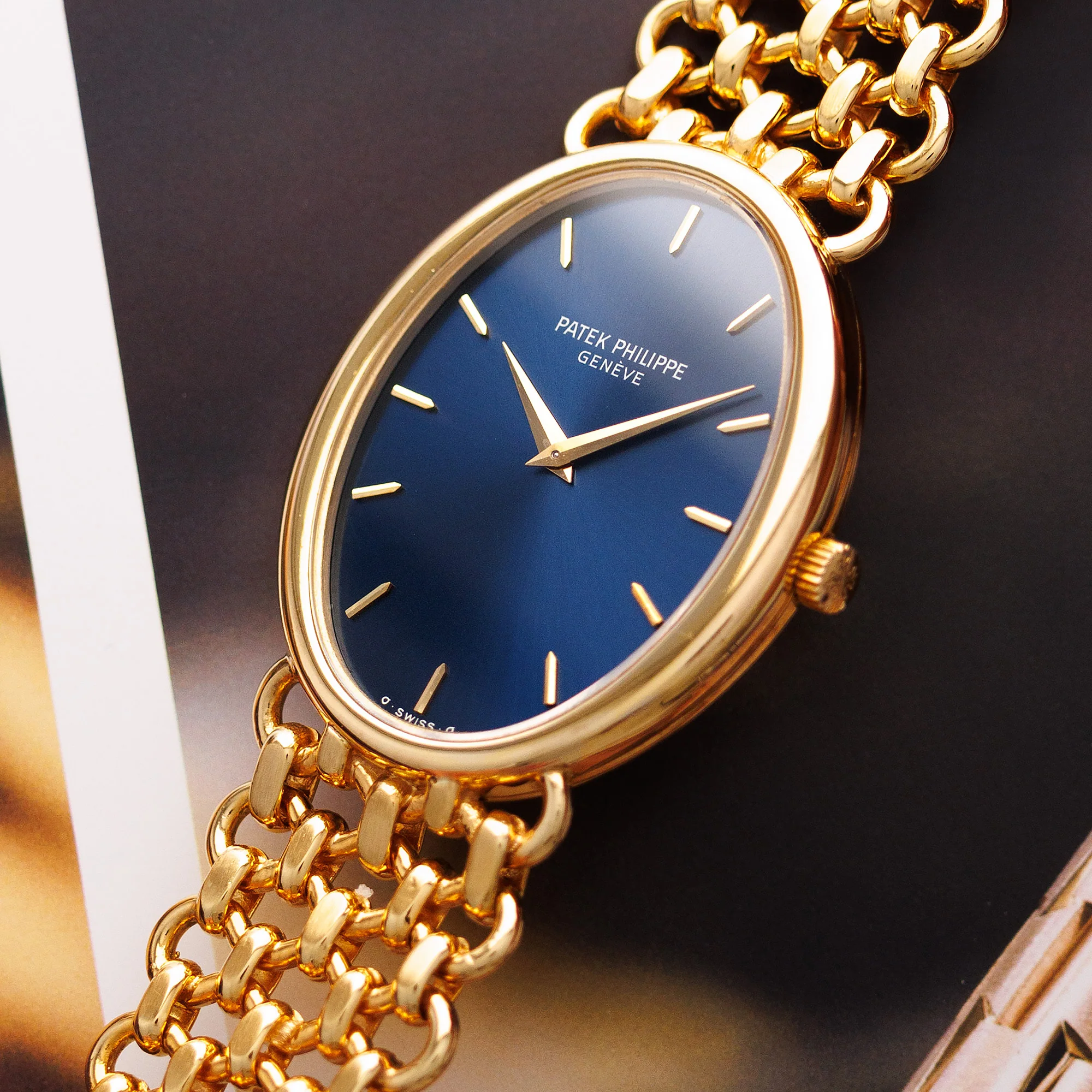 Patek Philippe Yellow Gold Vintage Jumbo Ellipse Ref. 3798/3 on JPE Chain Band - Image 2