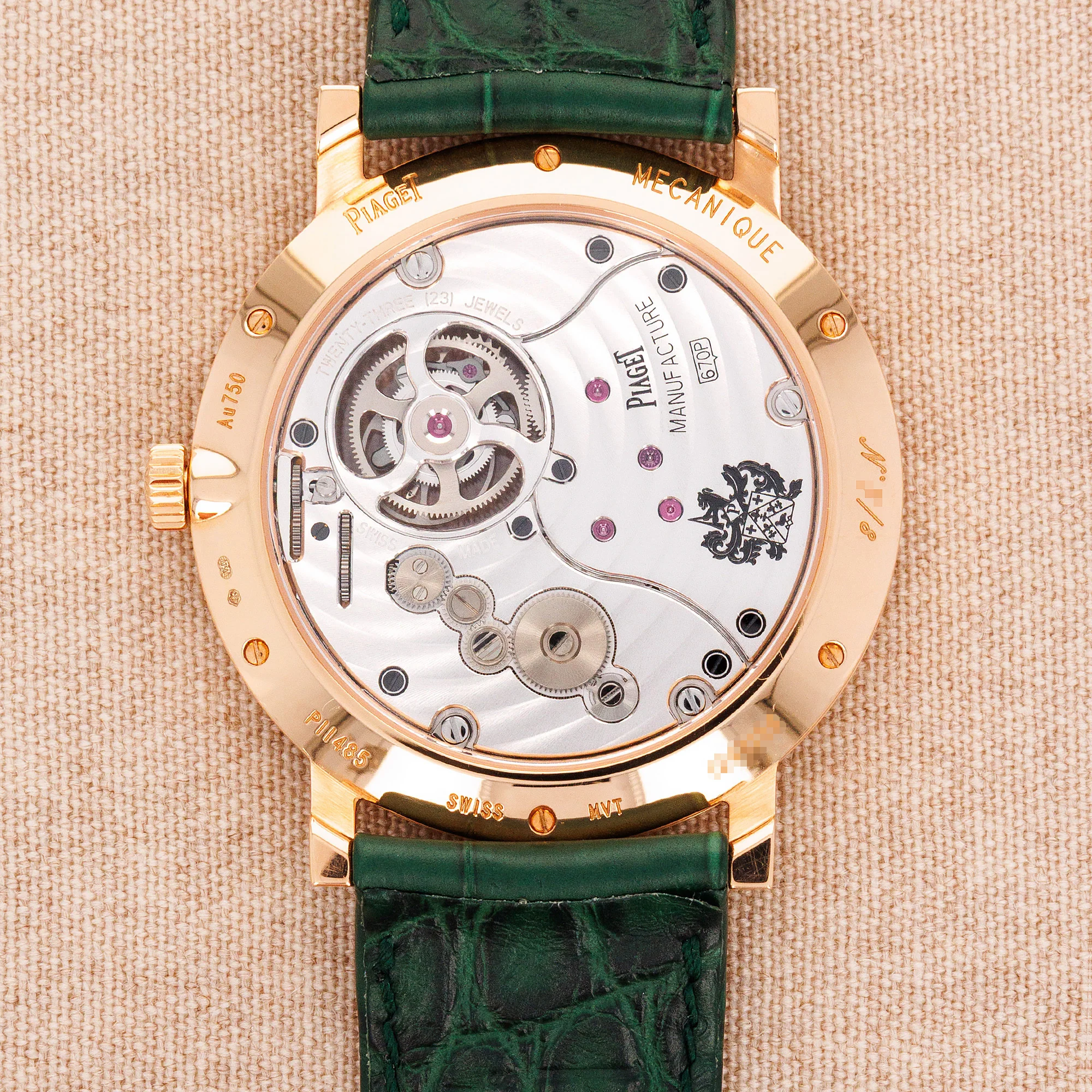 Piaget Rose Gold Altiplano Tourbillon Ref. P11485 with Malachite Marquetry Dial - Image 3