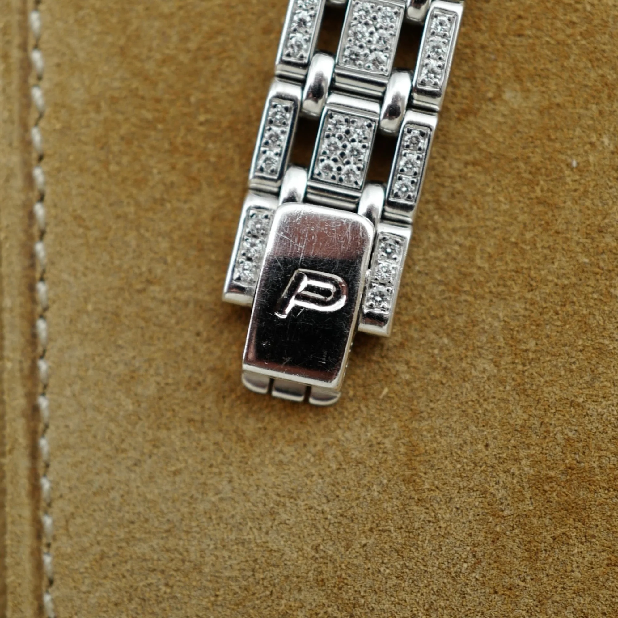 Piaget White Gold and Diamond Watch Ref. 8056 with Opal and Onyx Dial - Image 6