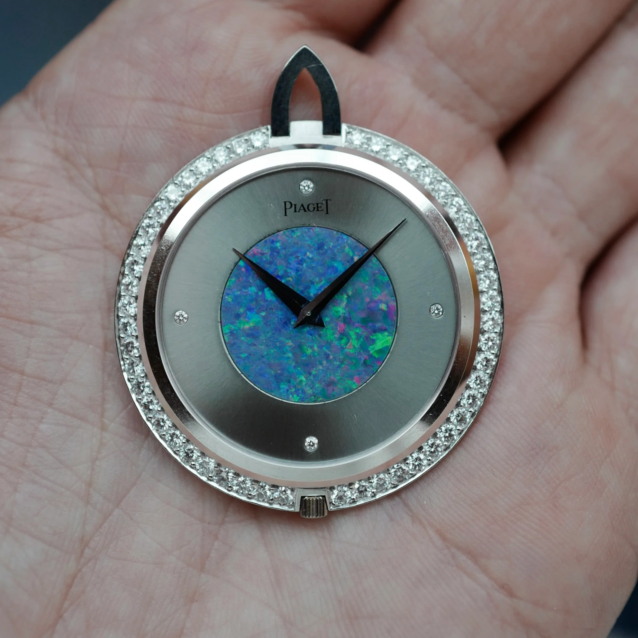 Piaget White Gold and Opal Pendant Watch - Image 5