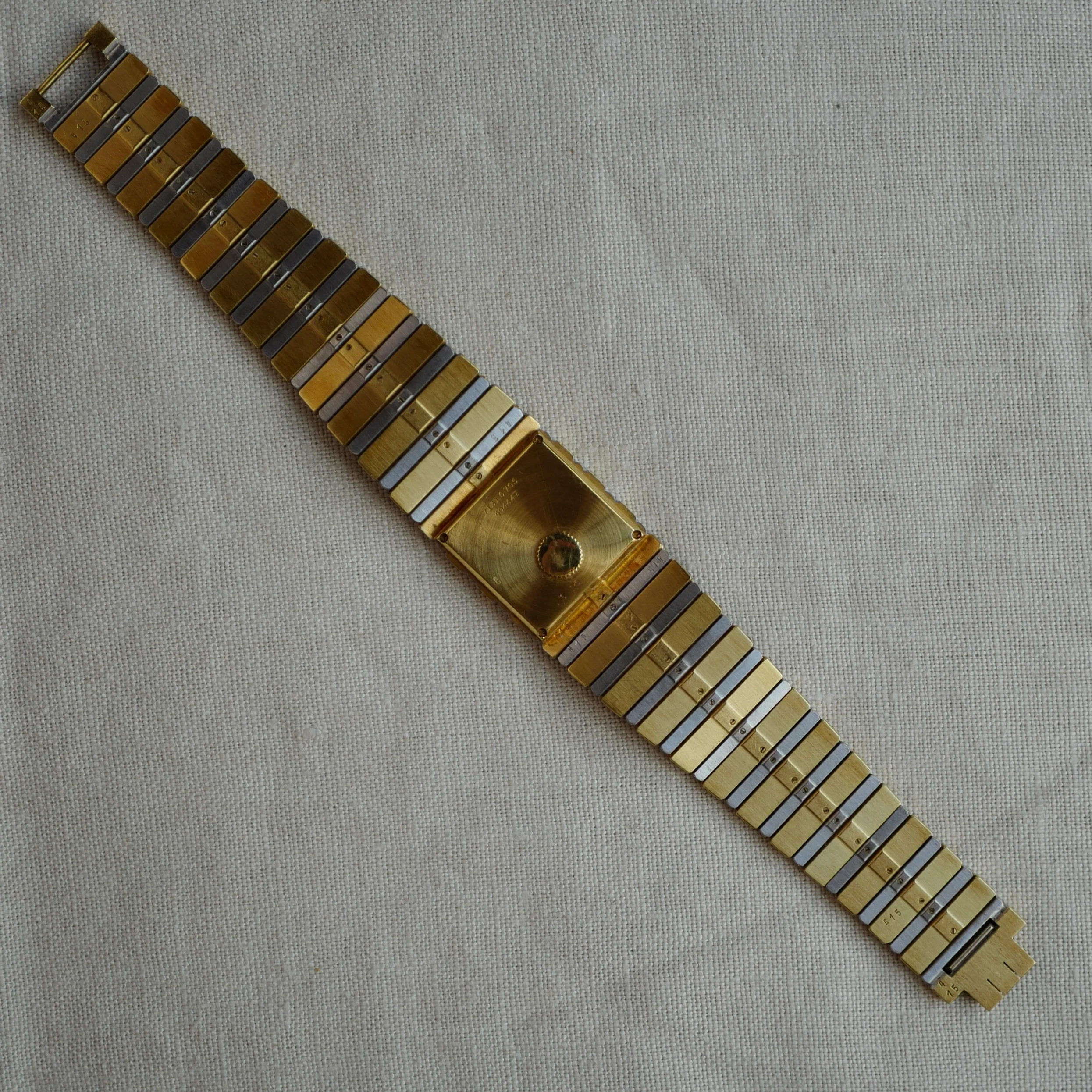 Piaget White Gold and Yellow Gold Watch with Black and Diamond Dial Ref. 7131 - Image 5