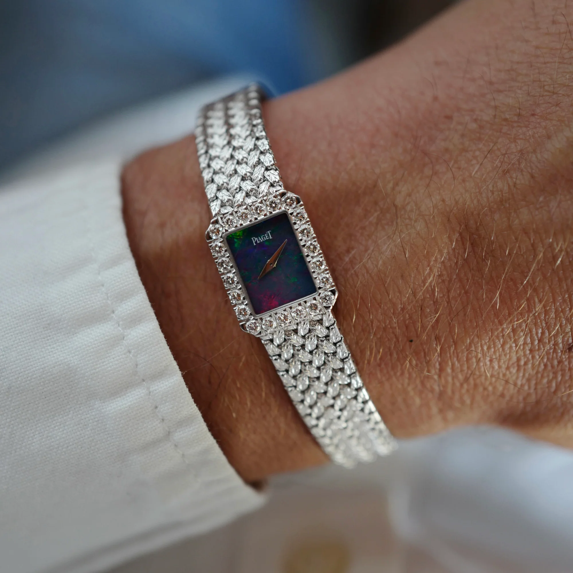 Piaget White Gold Bracelet Watch Ref. 45244 with Opal Dial - Image 5