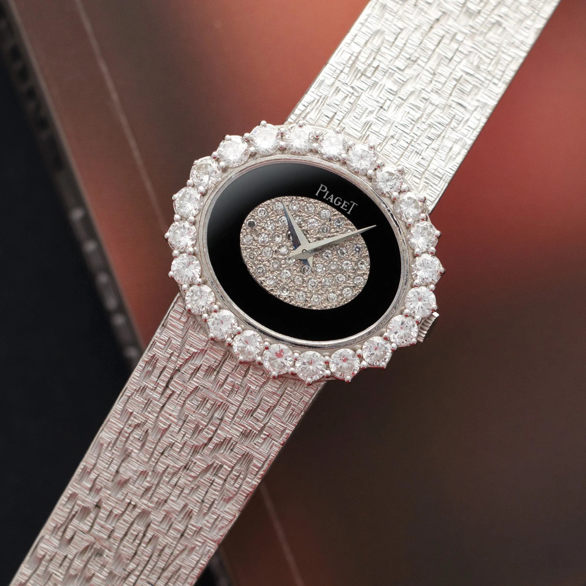 Piaget White Gold Diamond Onyx Watch, 1970s - Image 2