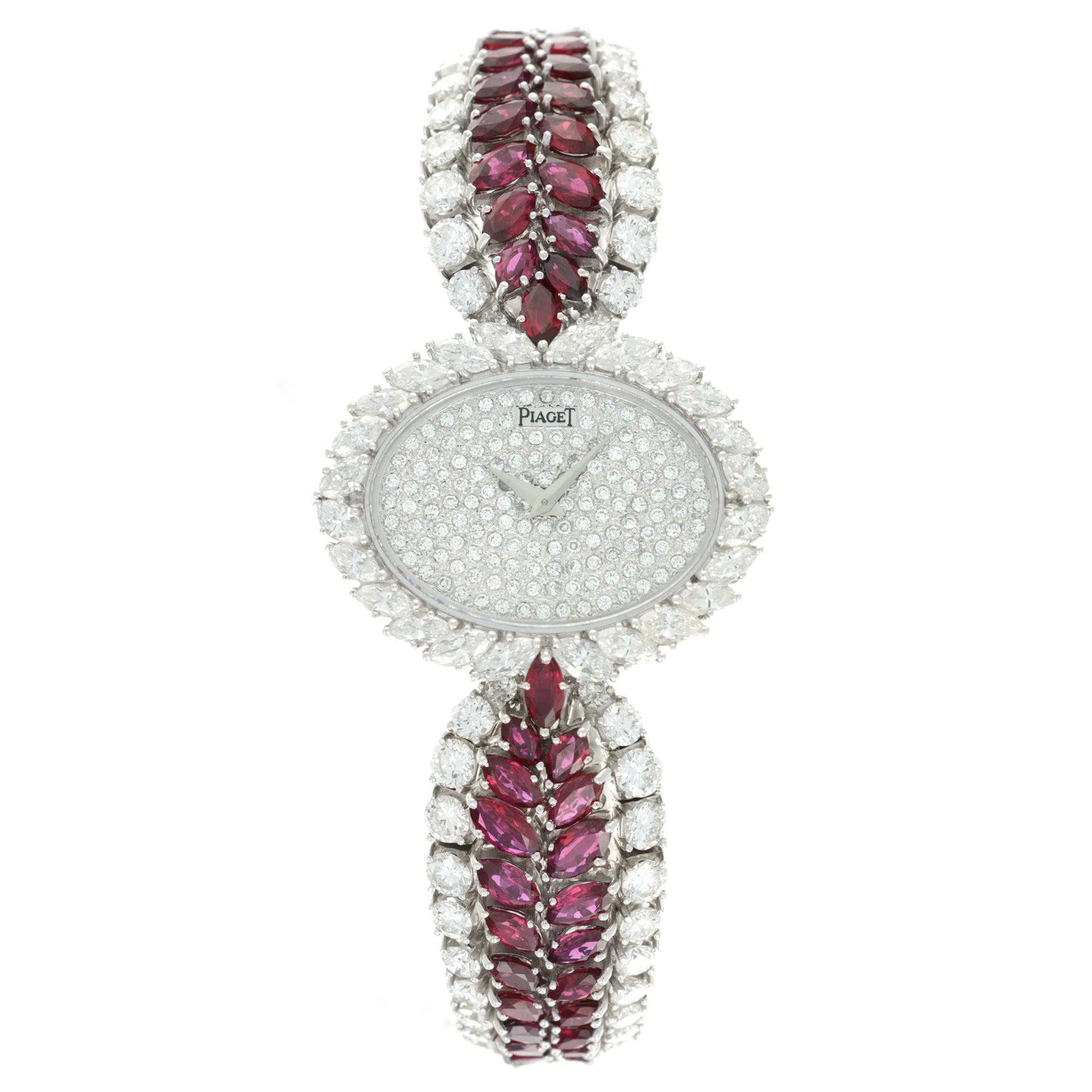 Piaget White Gold Diamond & Ruby Bracelet Watch