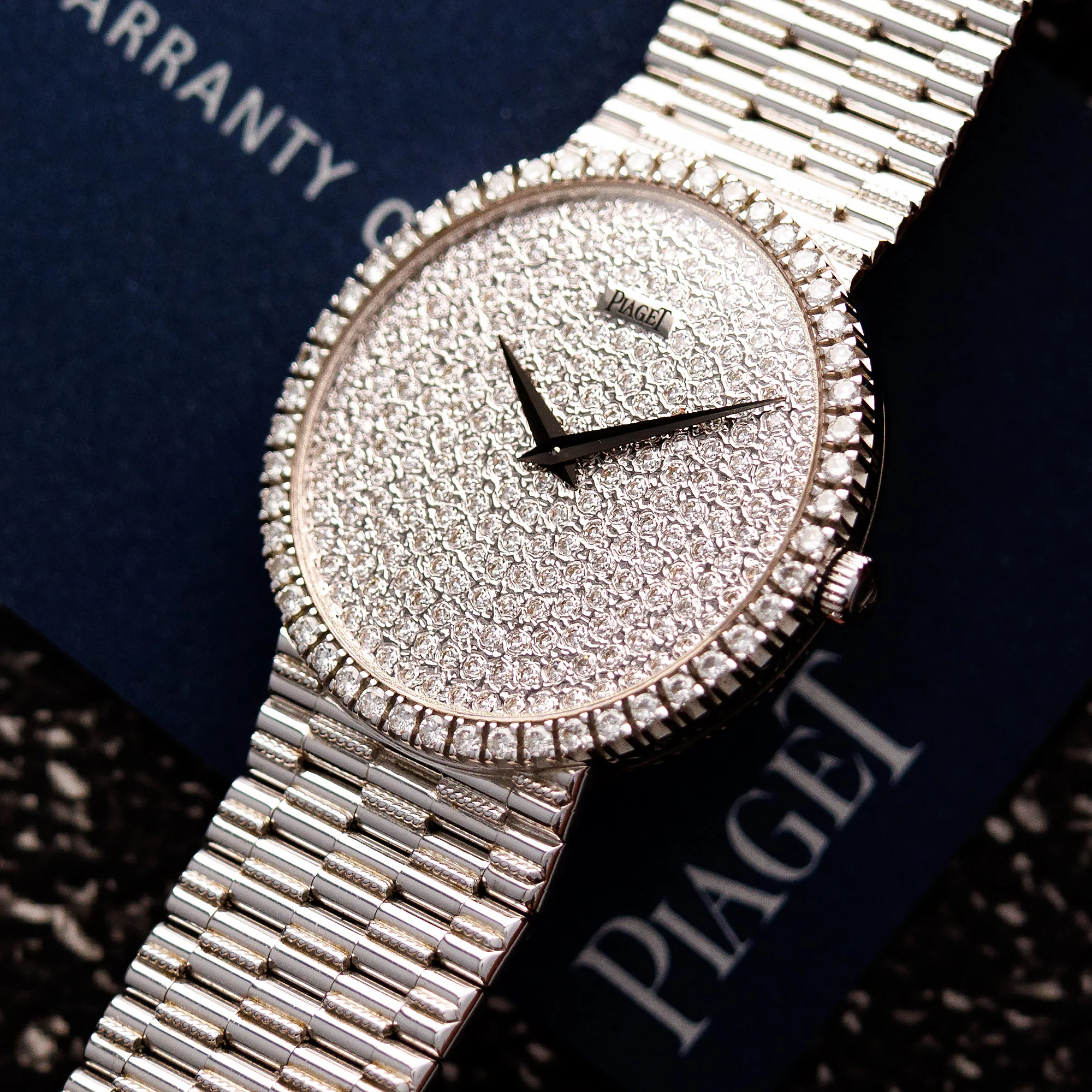 Piaget White Gold Diamond Watch Ref. 9066 with Pave Dial - Image 2