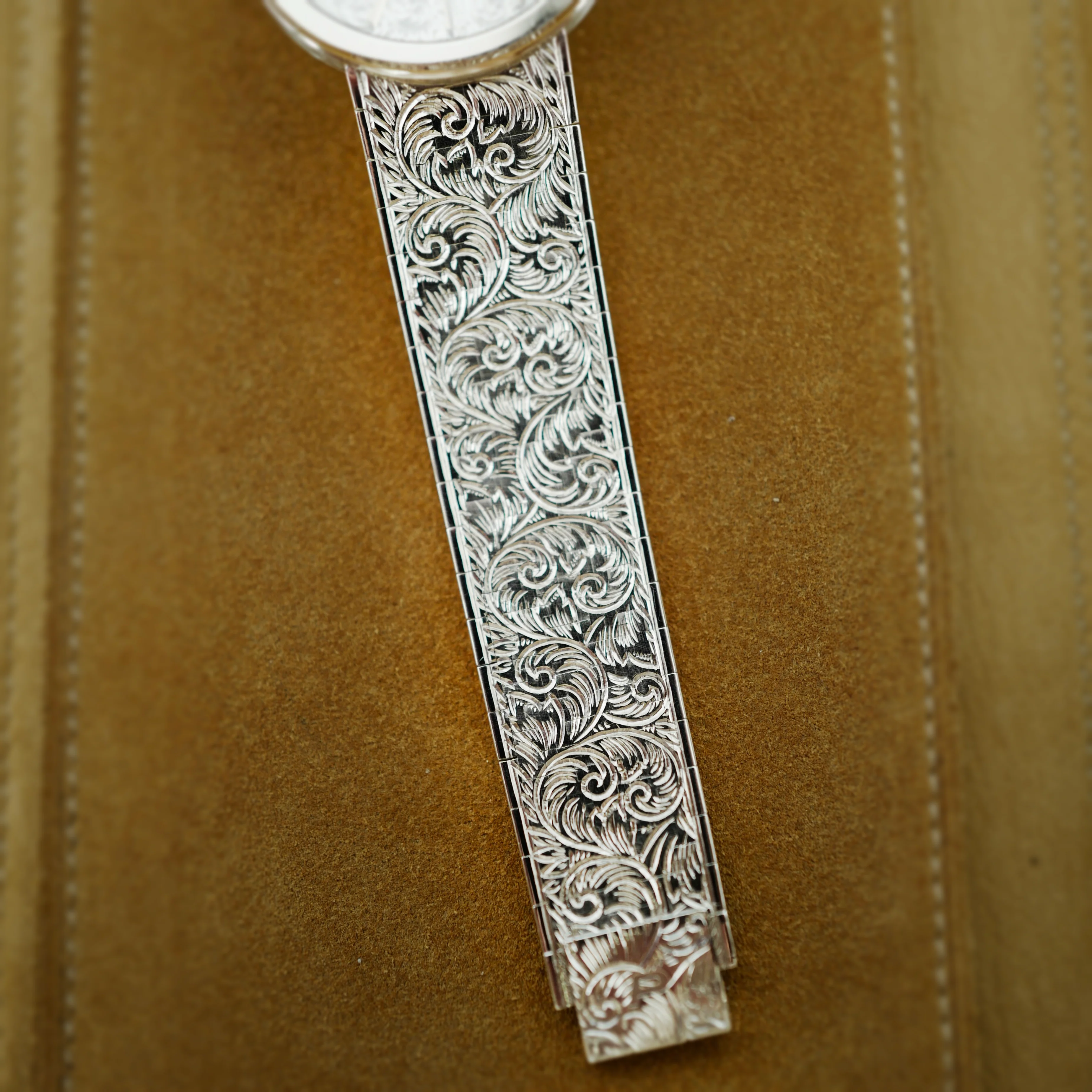 Piaget White Gold Engraved Bracelet Automatic Watch (New Arrival) - Image 8