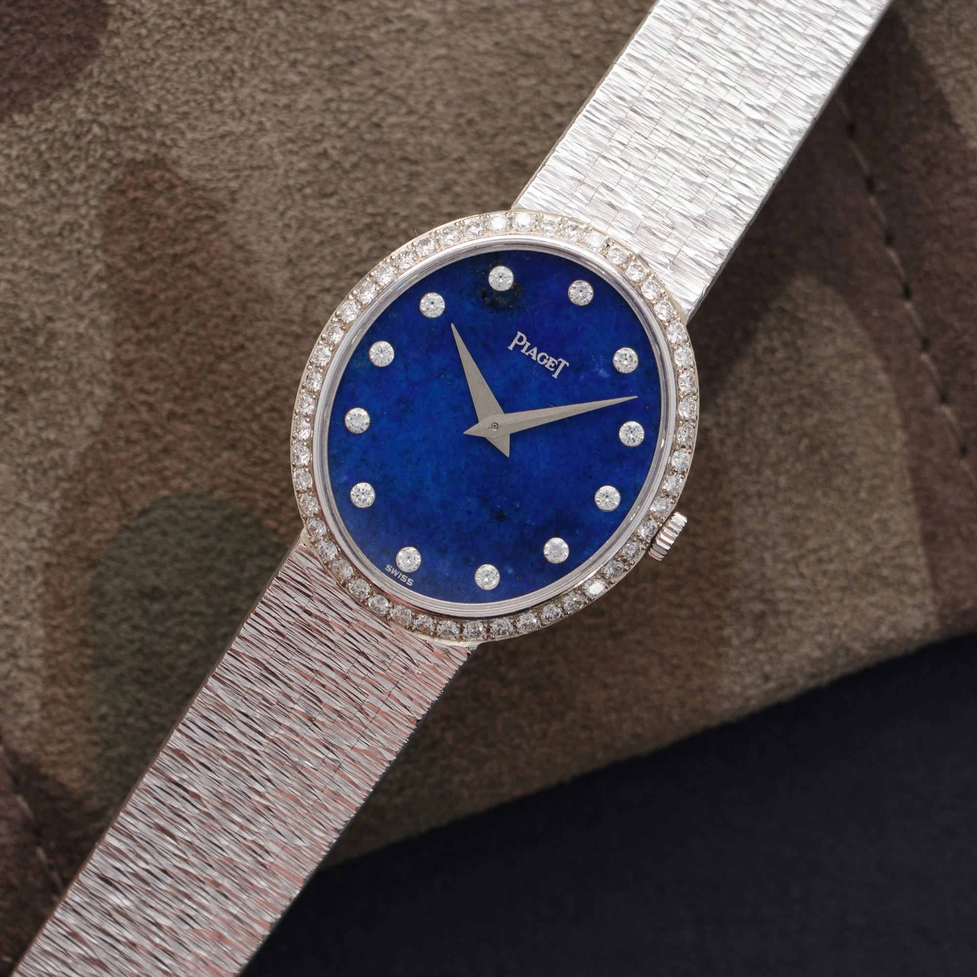 Piaget White Gold Lapis Diamond Bracelet Watch - Image 2