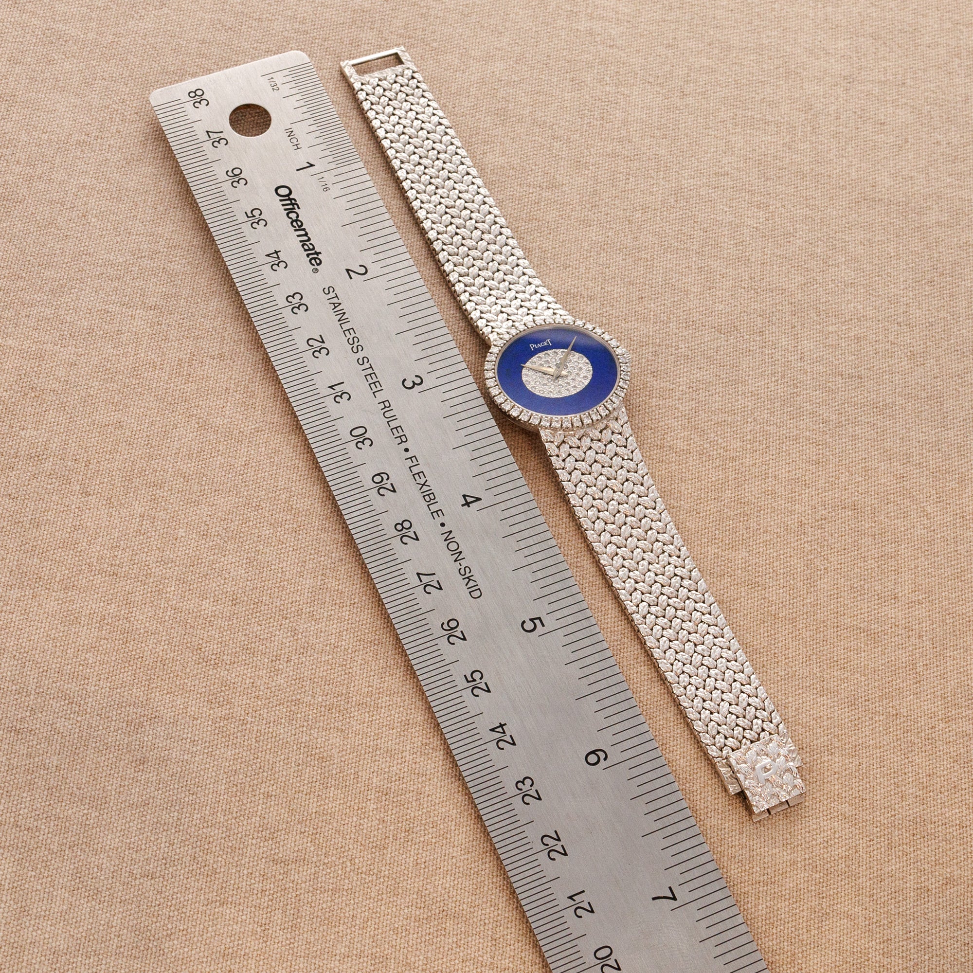 Piaget White Gold Lapis Diamond Watch Ref. 9806 - Image 4