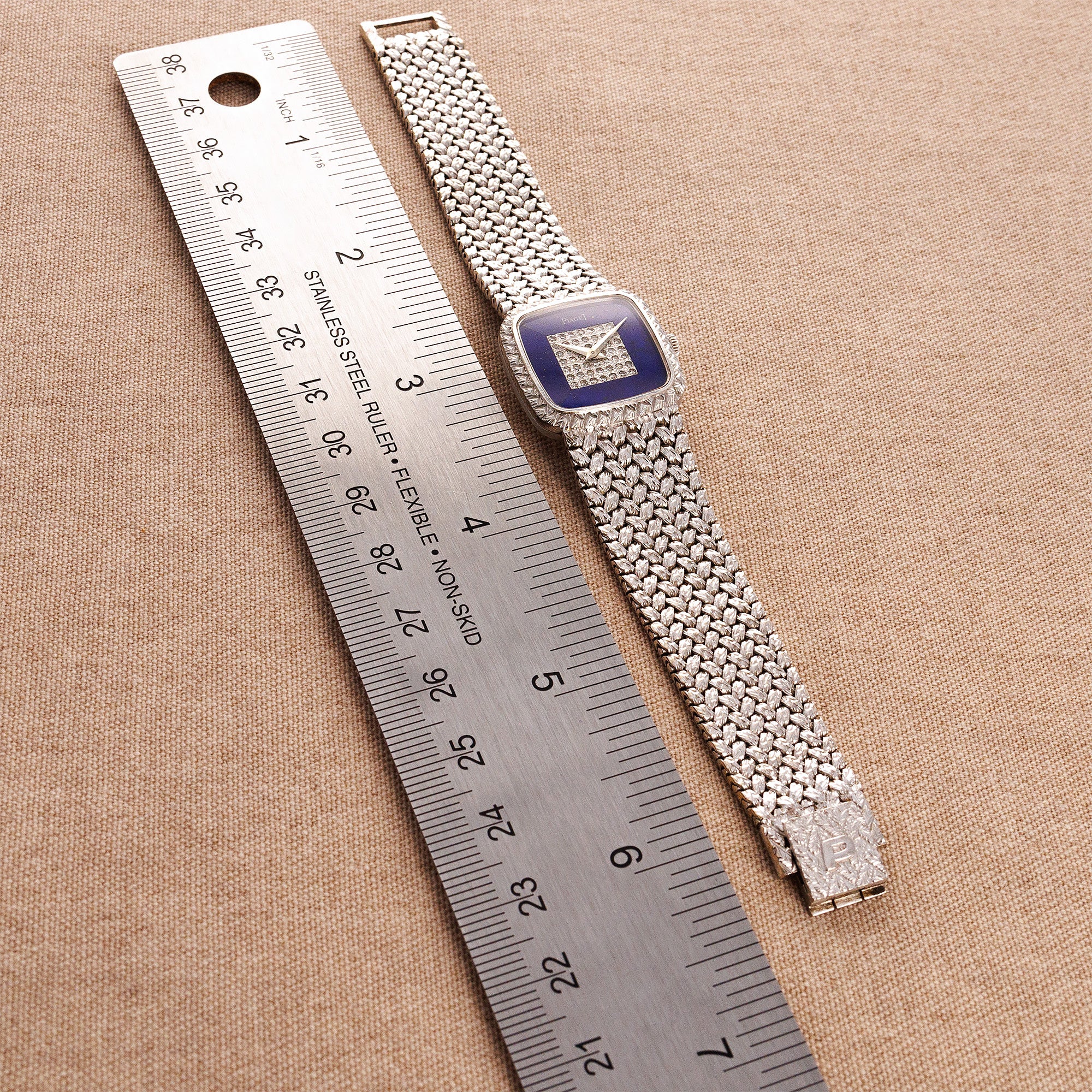Piaget White Gold Lapis Square Watch Ref. 9902 with Original Box and Papers - Image 3
